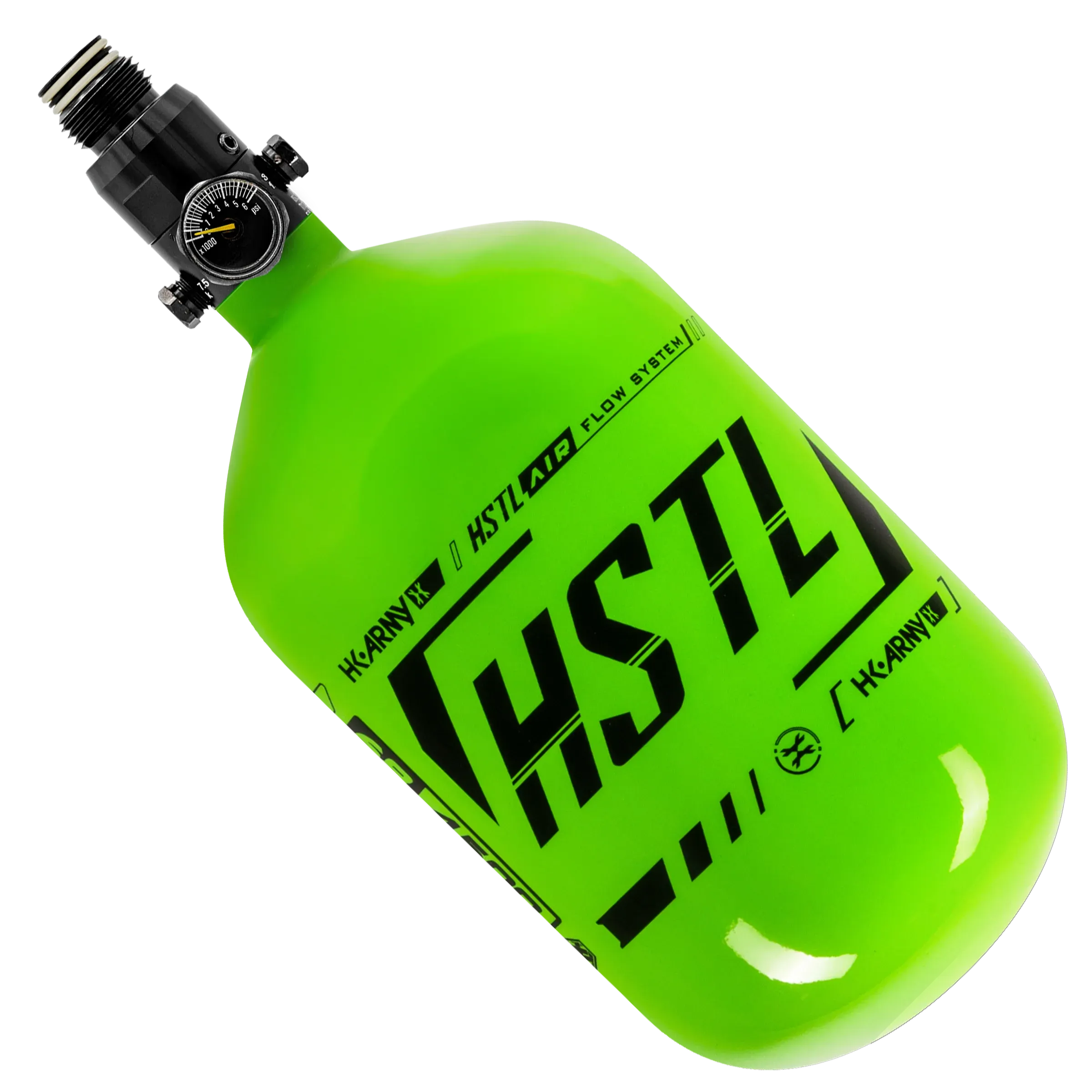 HK Army HSTL Carbon Fiber Tank w/ Regulator 68/4500, Neon Green/Black