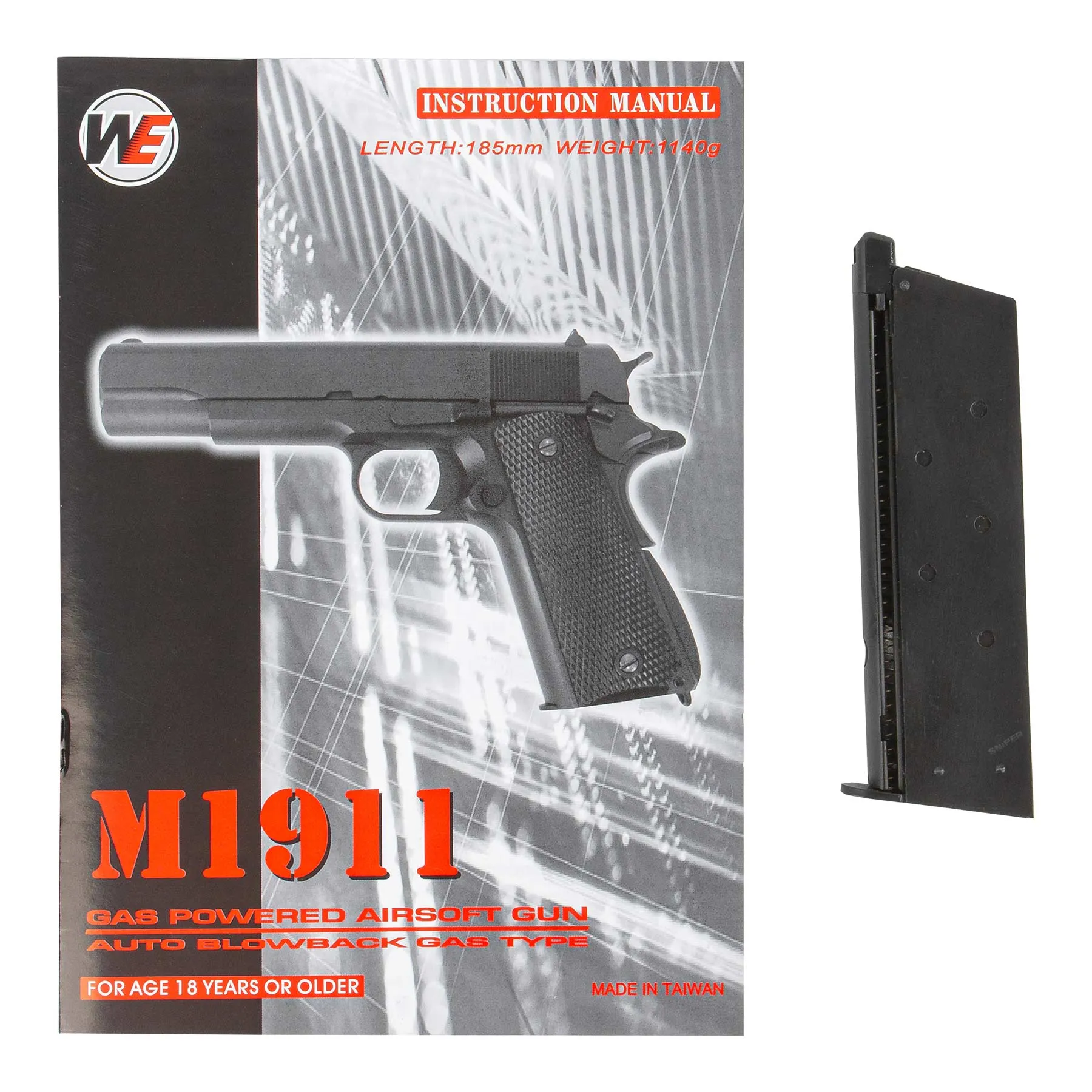 WE M1911 Full Metal Gold GBB Softair Pistole