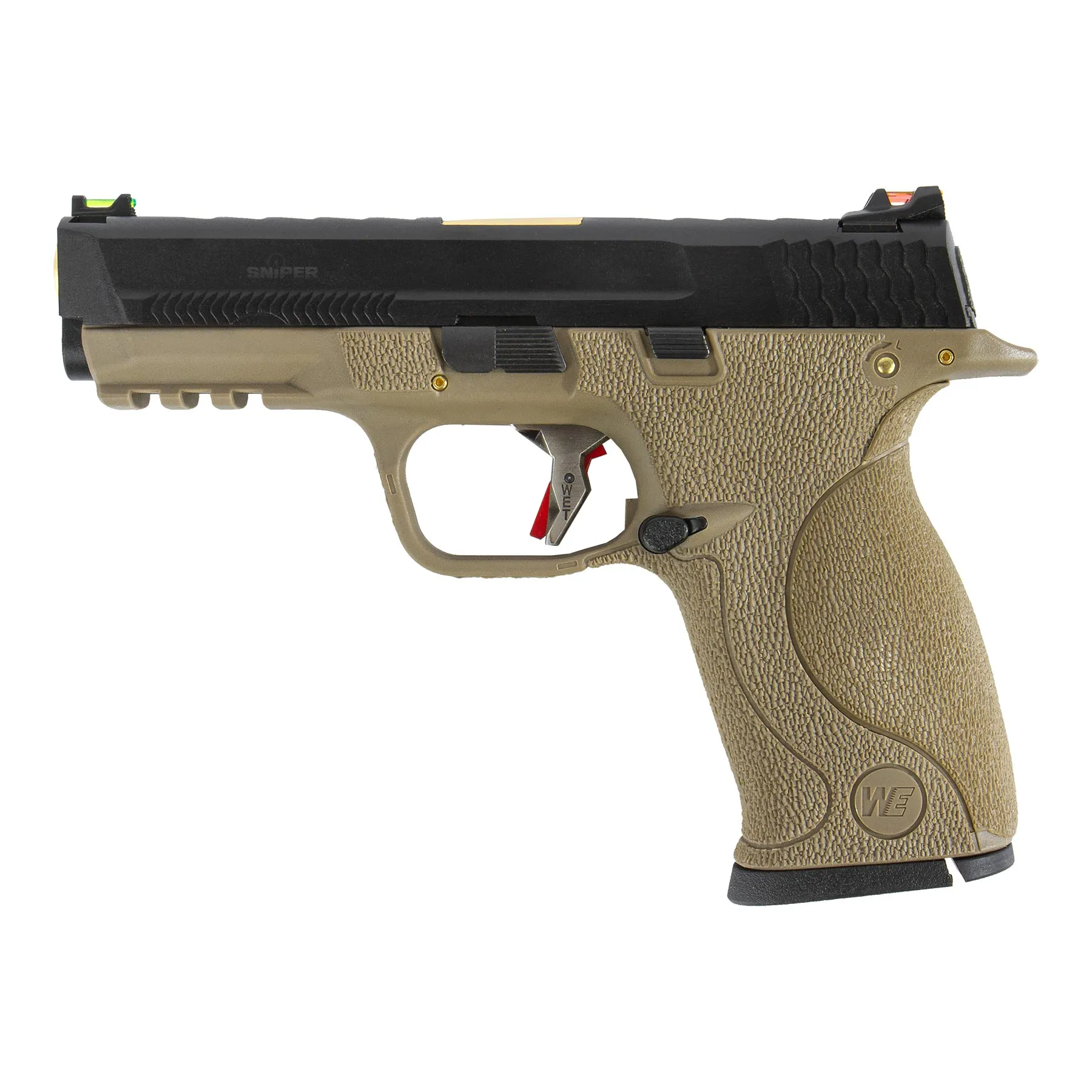 WE WET 05 BK Gold Barrel Full Metal FDE GBB Softair