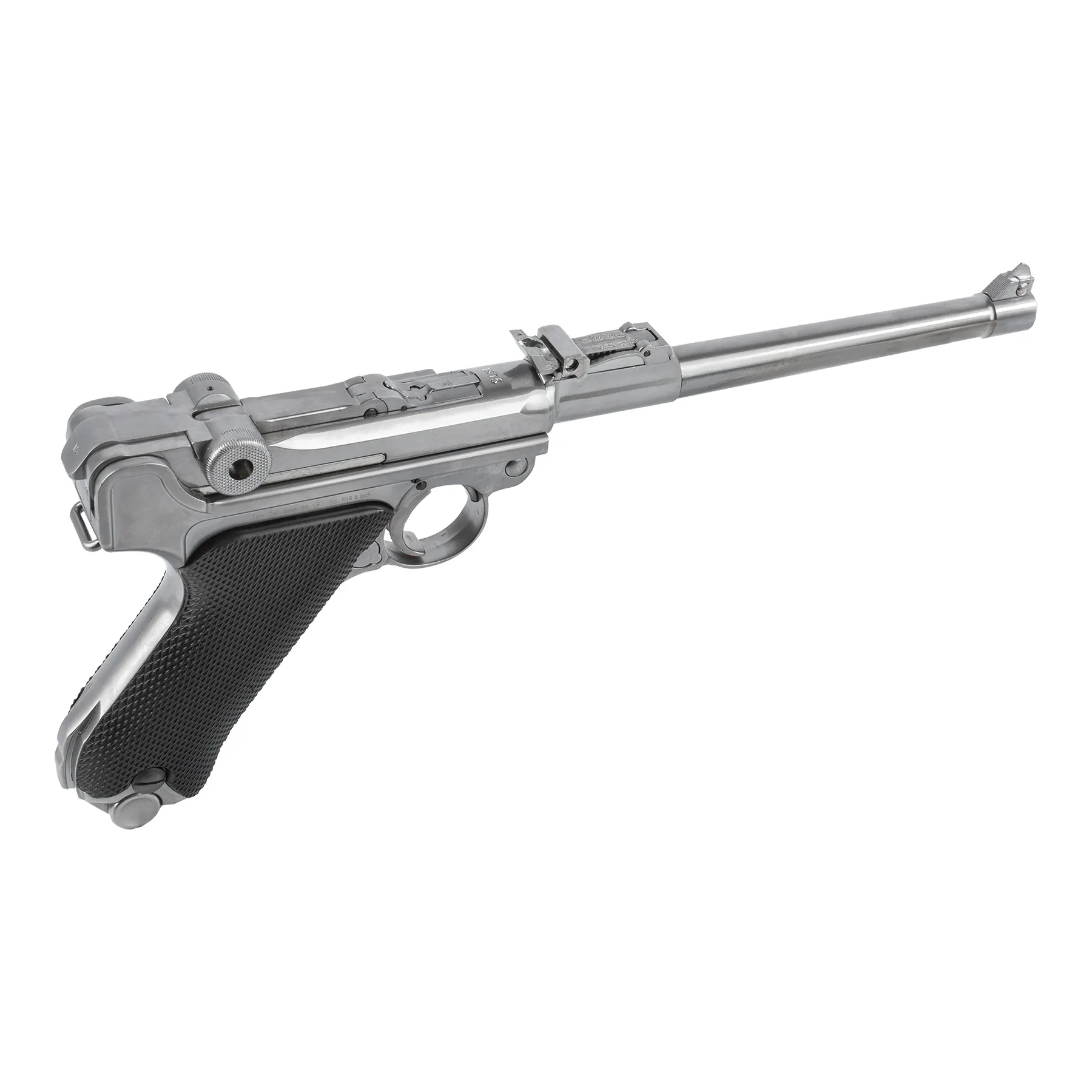 WE P08 8 Zoll Silver GBB Softair Pistole