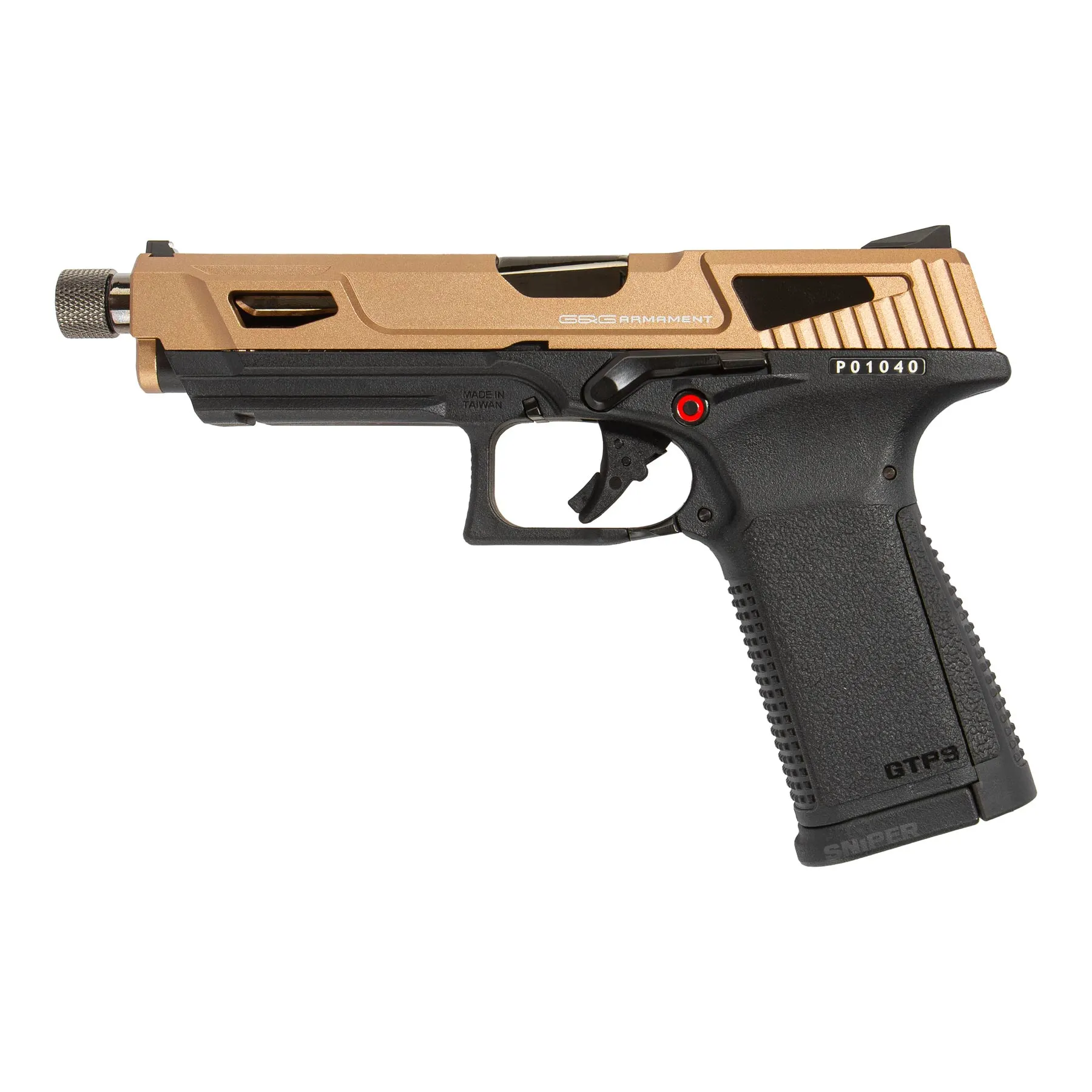 GTP 9 MS GBB, Softair Pistole, Black/Desert