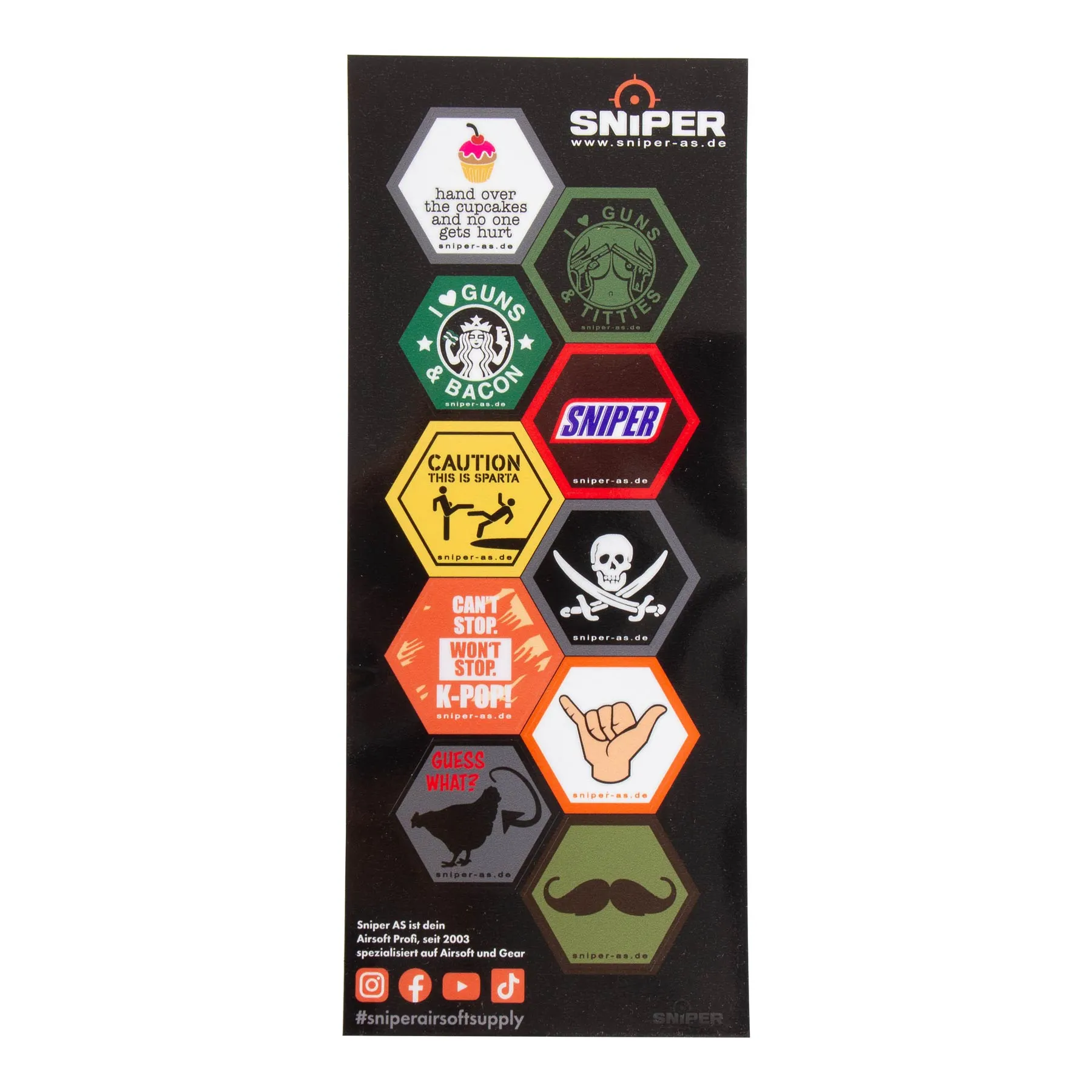 Aufkleber Set, Vinyl Hex Decals, catchphrases #7