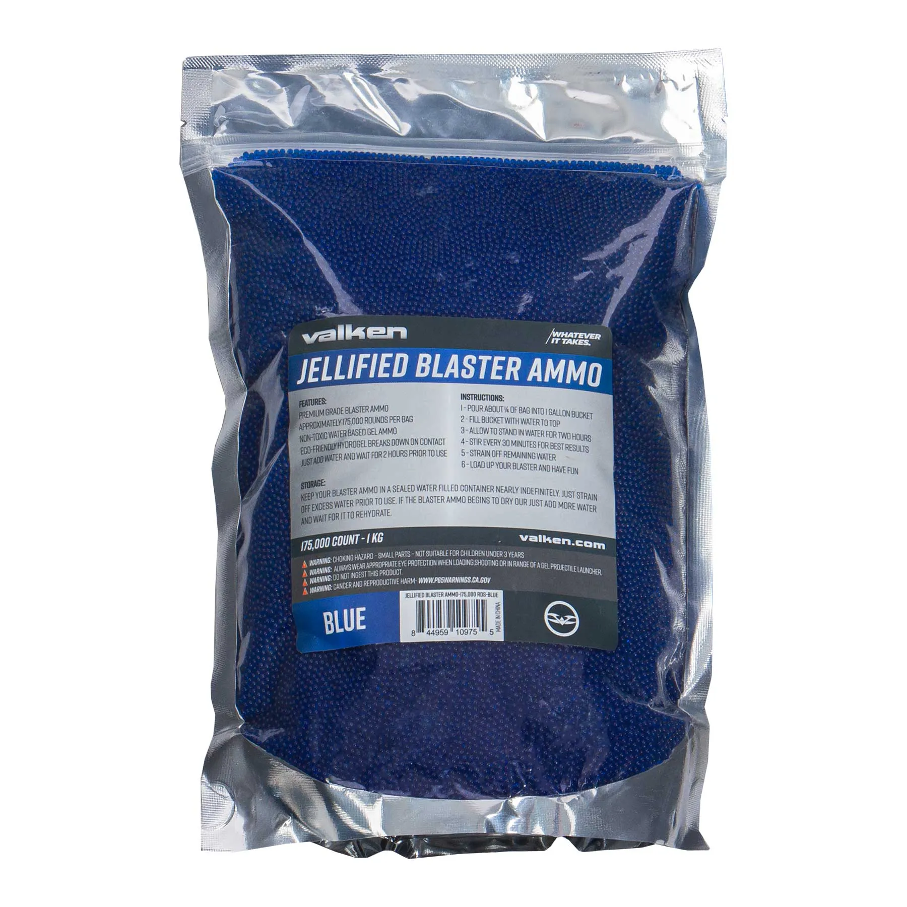 Valken Gel Blaster Ammo 175.000 rds. Gellets, Blue Valken Gel Blaster Ammo 175.000 rds. Gellets, Blue