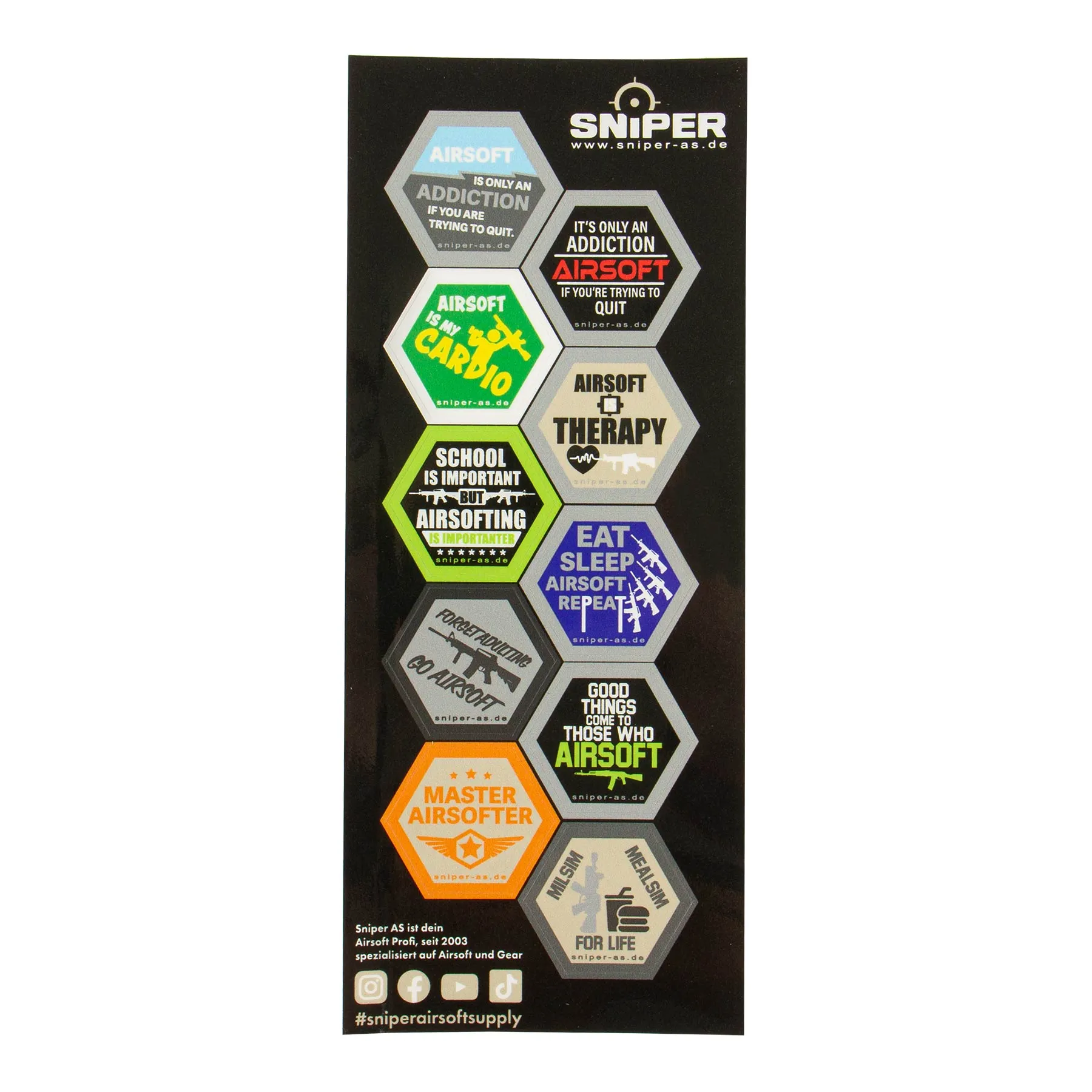 Aufkleber Set, Vinyl Hex Decals, catchphrases #5