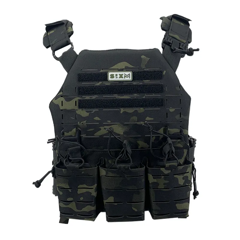 SixMM Plattenträger Tactical LLC, Black Camo