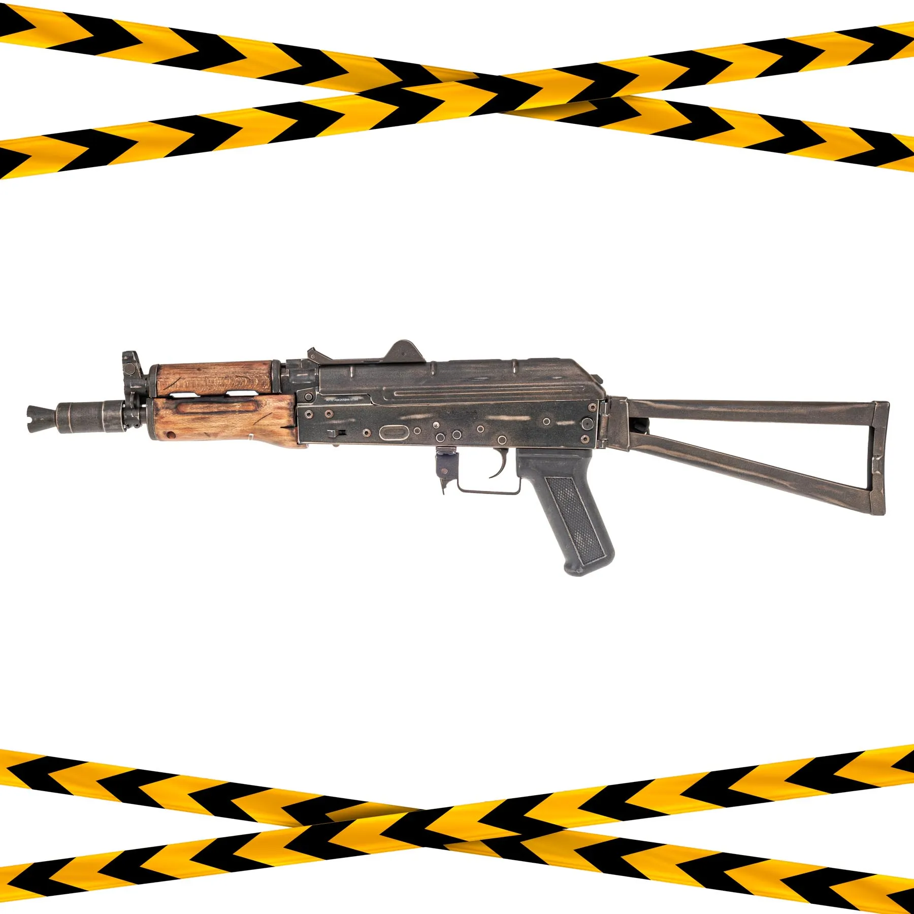 B-Ware APS AK 74U Battle Worn Style (S)AEG, Real Wood