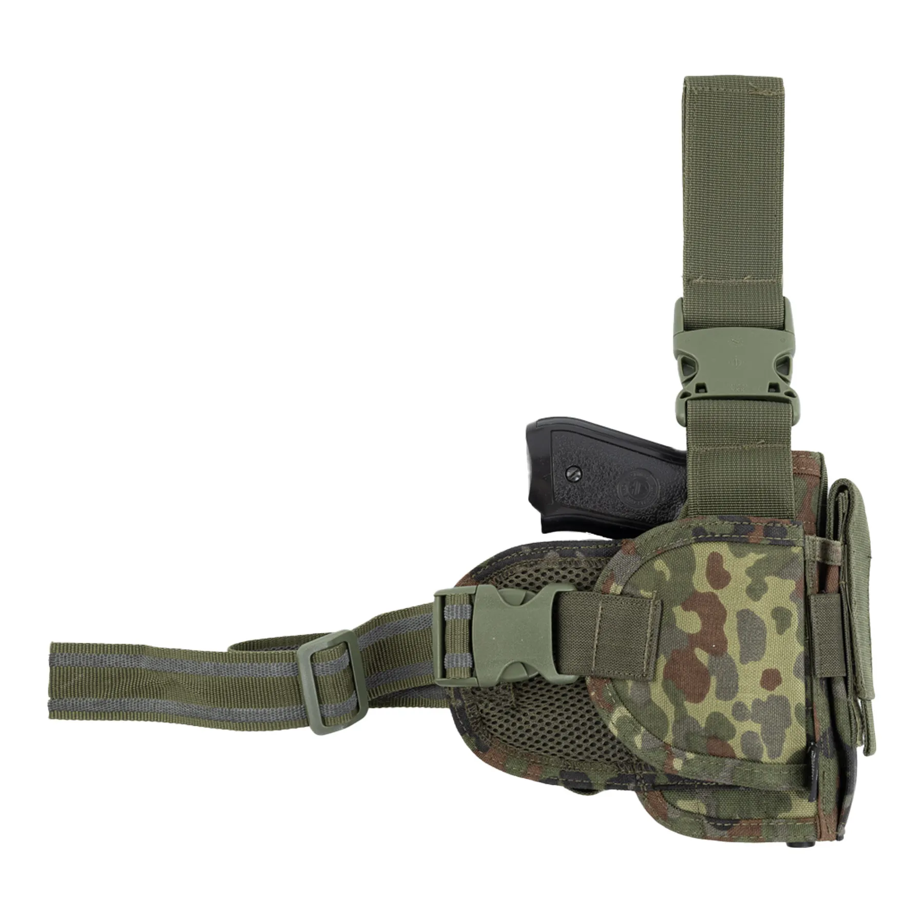 Invader Gear Dropleg Holster, Links, Flecktarn