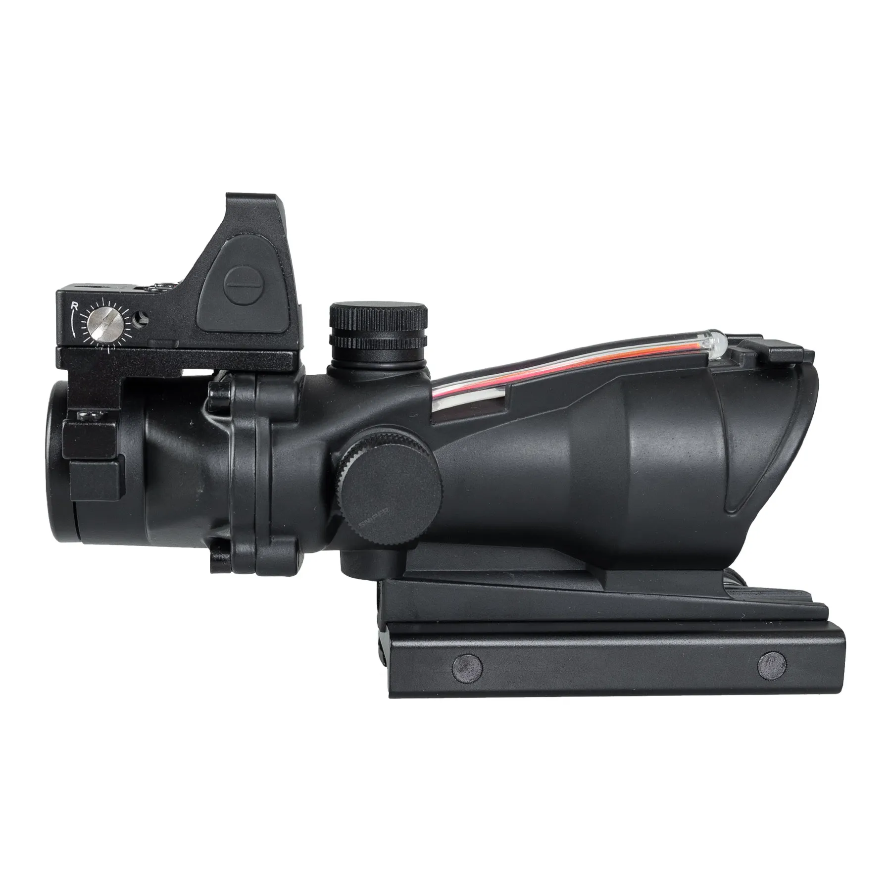 Reapo Fiber Optics 4x32 Visier mit Micro Red Dot, Black
