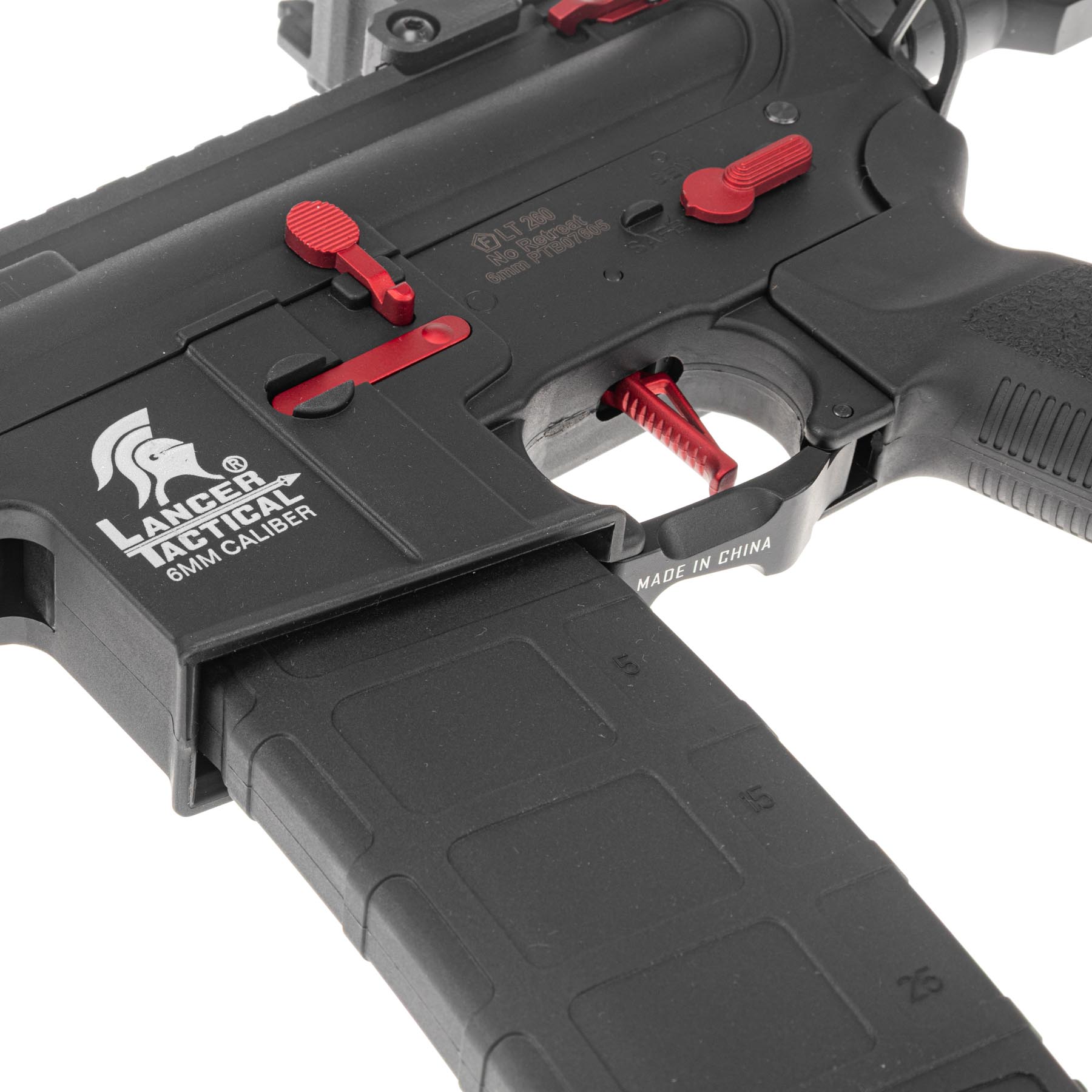 Lancer Archon Gen3 ETU M-Lok 9" M4 (S)AEG, Black/Red