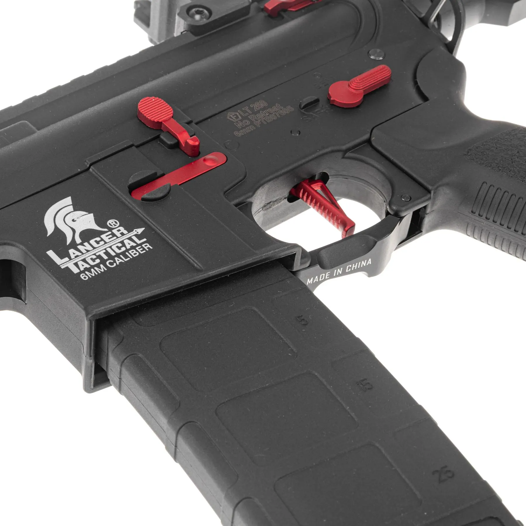 Lancer Archon Gen3 ETU M-Lok 9" M4 (S)AEG, Black/Red Lancer Archon Gen3 ETU M-Lok 9" M4 (S)AEG, Black/Red
