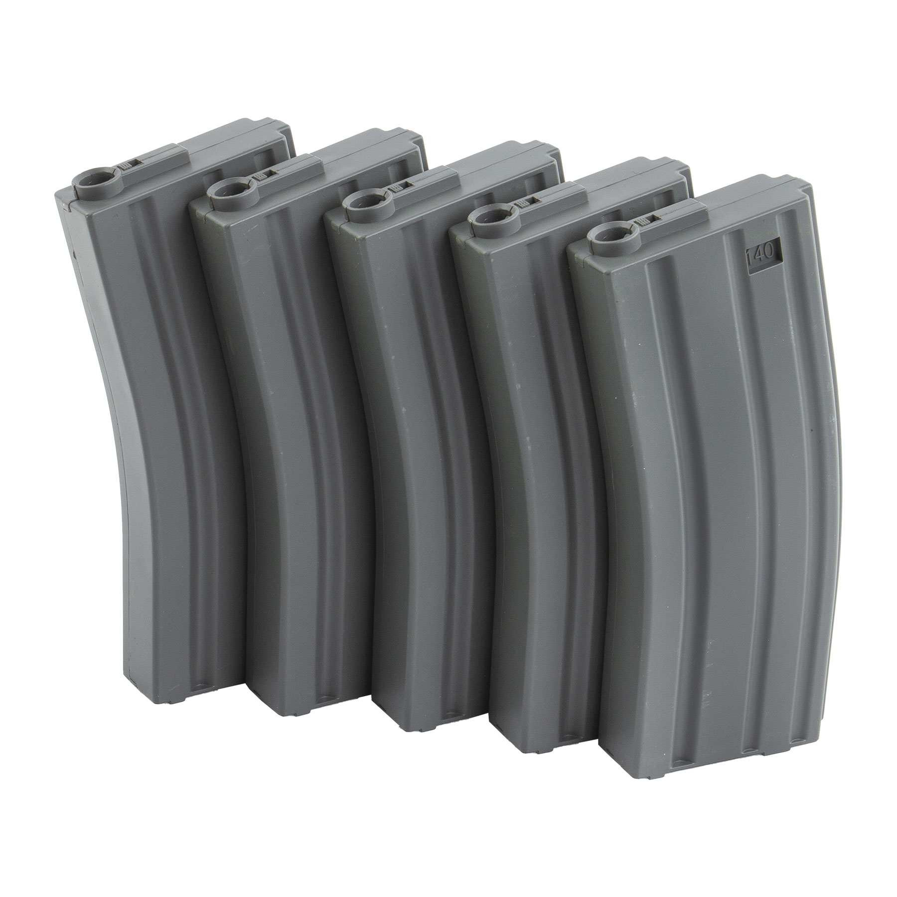 M4 Magazin Midcap Polymer 120rds, 5er Pack, Grey