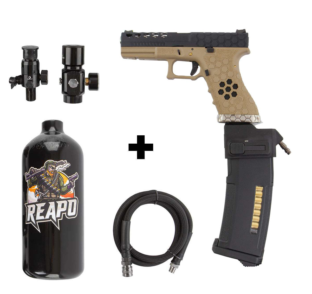HPA Set SAC VX0111 + Bottle + Creeper HPA US Softair Pistole