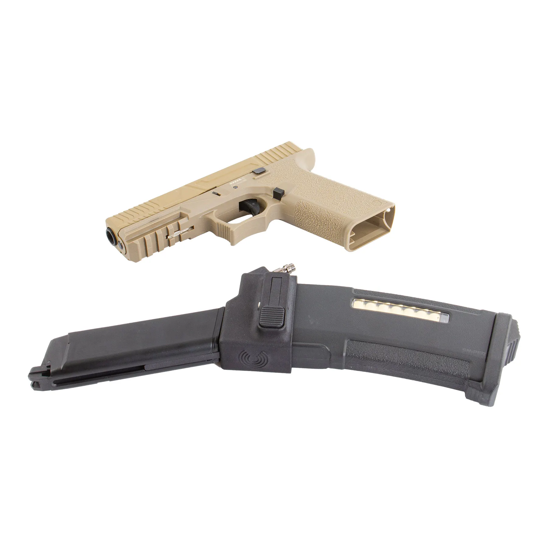 HPA Set SAC VX7 Mod.3 + Bottle + Creeper HPA US Softair Pistole SAC Custom VX7 Mod.3 HPA US Softair Pistole, FDE