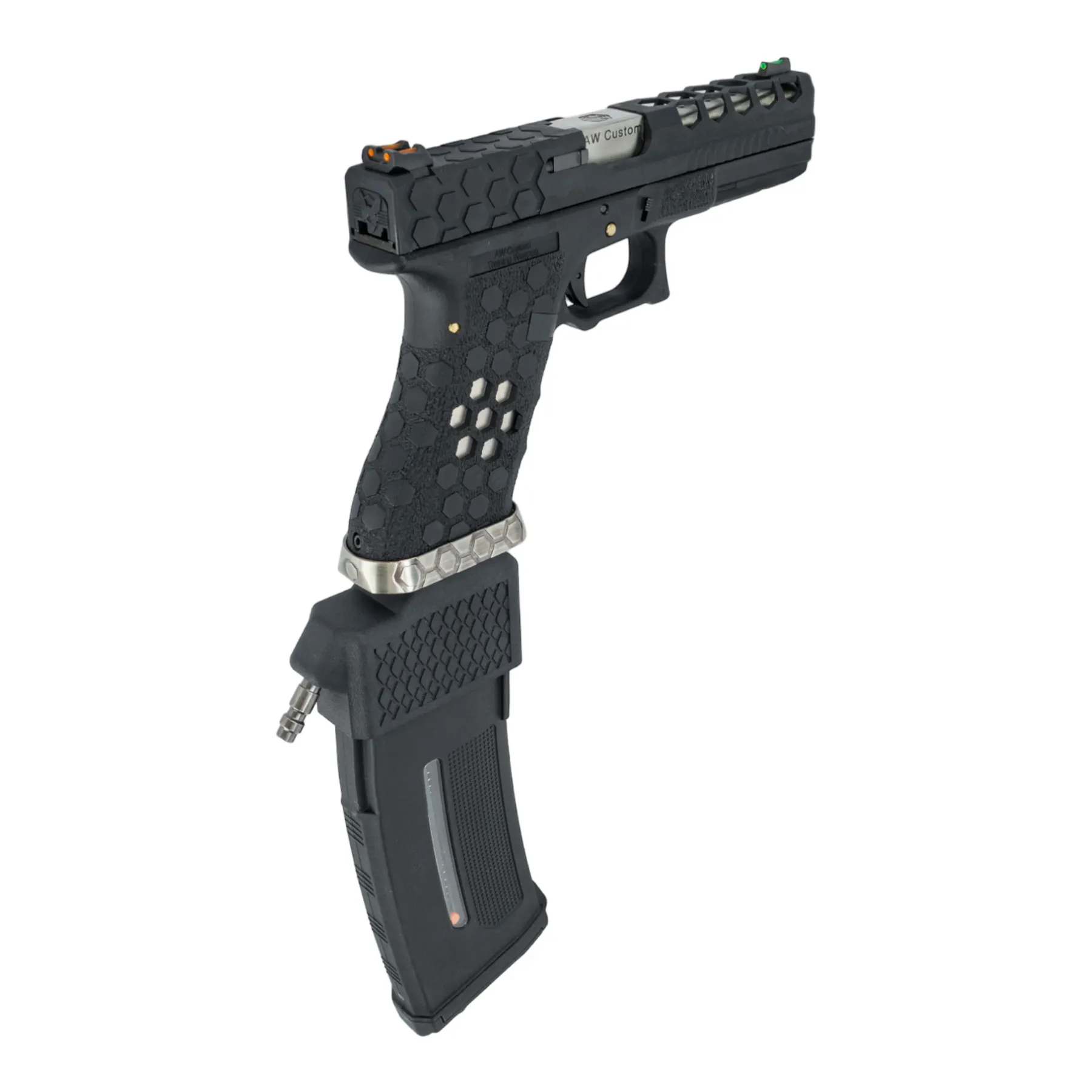 HPA Set SAC VX0101 + Bottle + Creeper HPA US Softair Pistole HPA Set SAC Custom VX0101 Hex Cut HPA US Softair Pistole