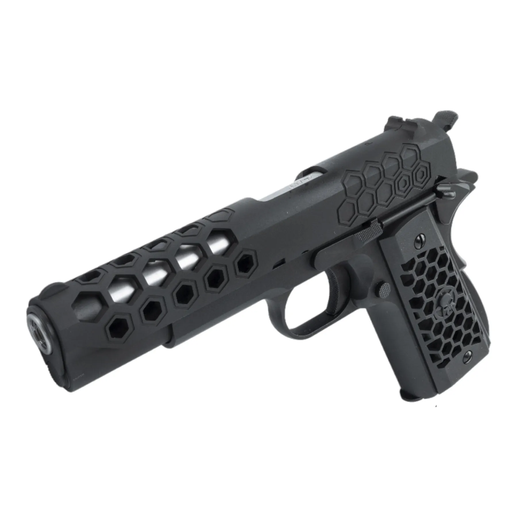 WE 1911 Hex Cut V.3 Softair Pistole, Black