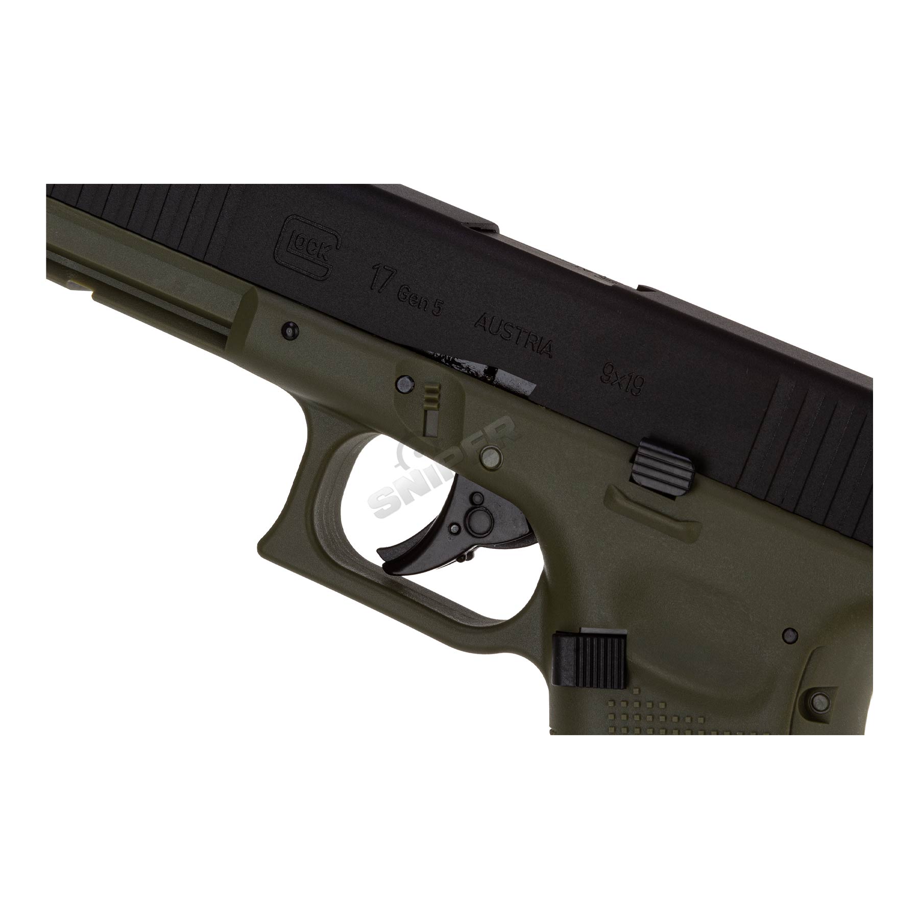 Bundle Deal - Glock 17 Gen 5 GBB Softair Pistole, Black/Green