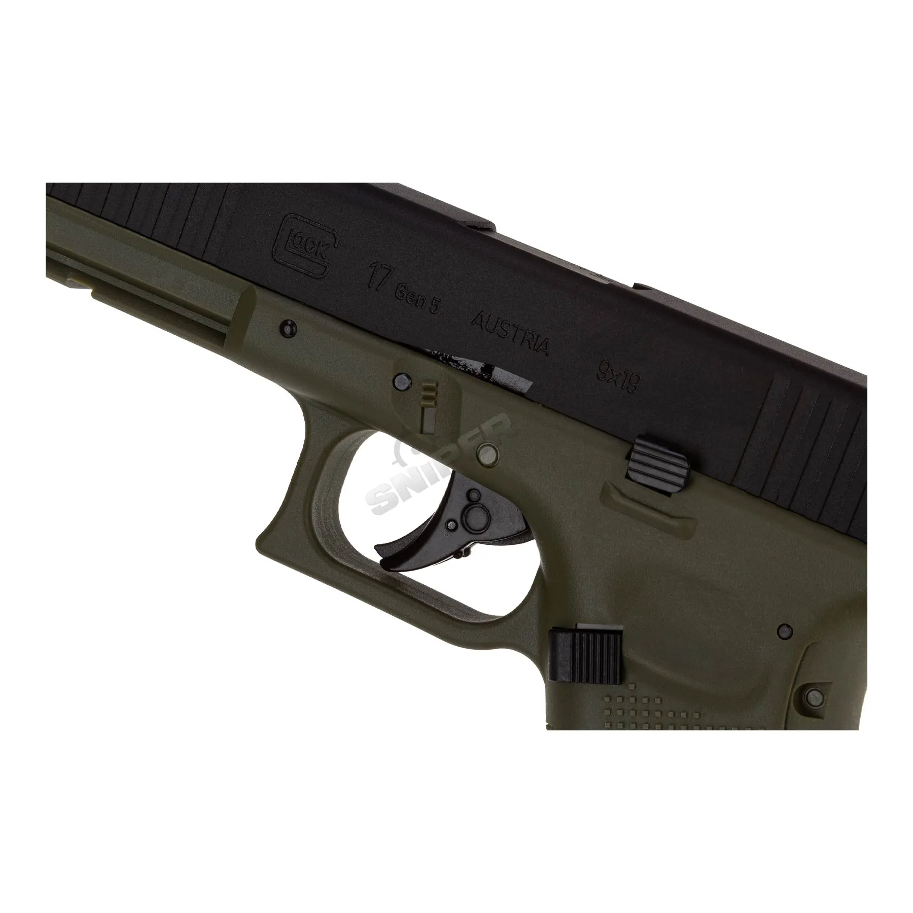 Bundle Deal - Glock 17 Gen 5 GBB Softair Pistole, Black/Green Bundle Deal - Glock 17 Gen 5 GBB Softair Pistole, Black/Green