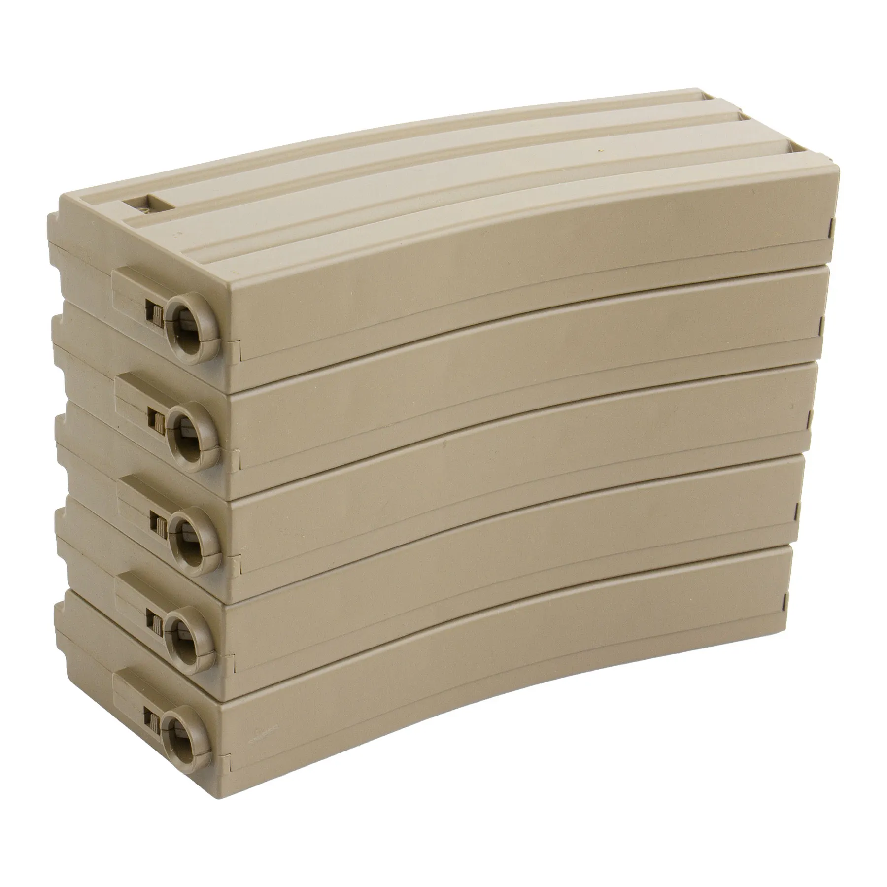 M4 Magazin Midcap Polymer 120rds, 5er Pack, Tan