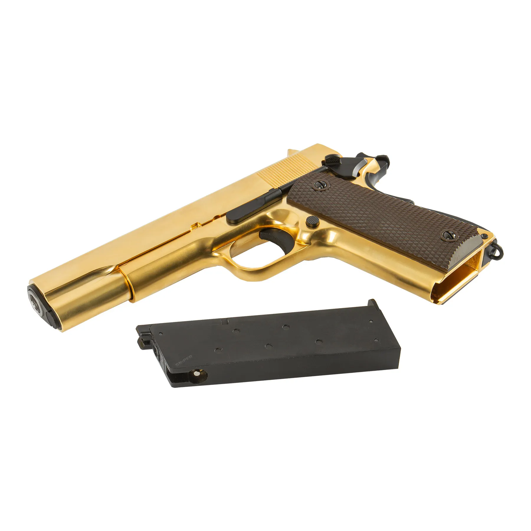 WE M1911 Full Metal Gold GBB Softair Pistole