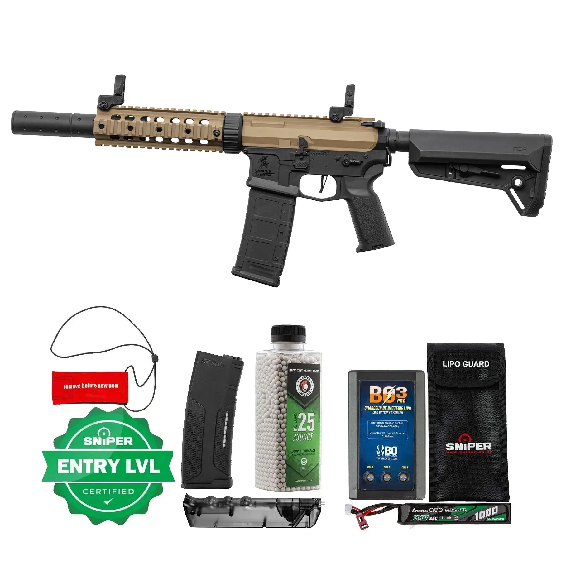 Einsteiger Set #1 - Lancer M4 SD NSR New Version w/ Nebula ETU (S)AEG, Tan