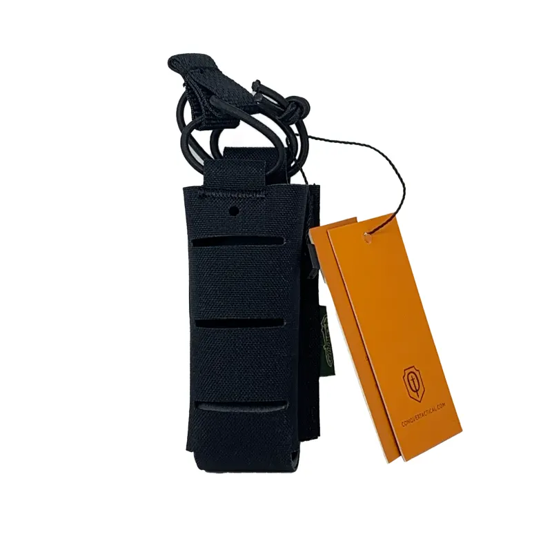 Conquer Laser-Cut Pistol Mag Pouch, Black