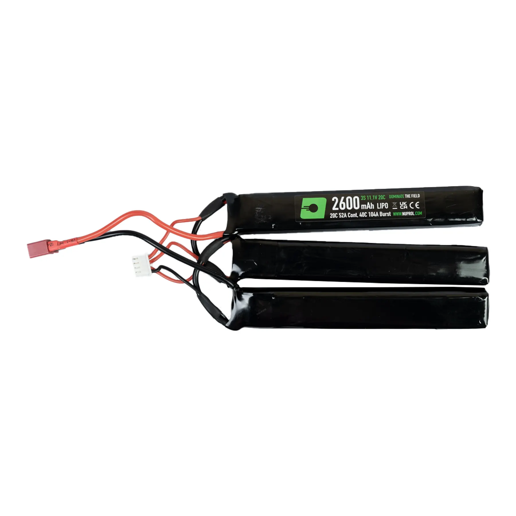 DEANS 11,1V 2600mAh 20C LiPo Akku, 3 Sticks