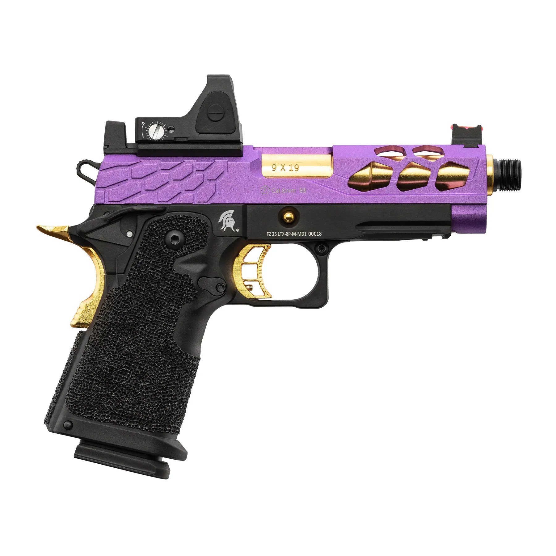 Lancer Tactical LTX-7B Stryk RMR Hi-Capa GBB Softairpistole, Purple