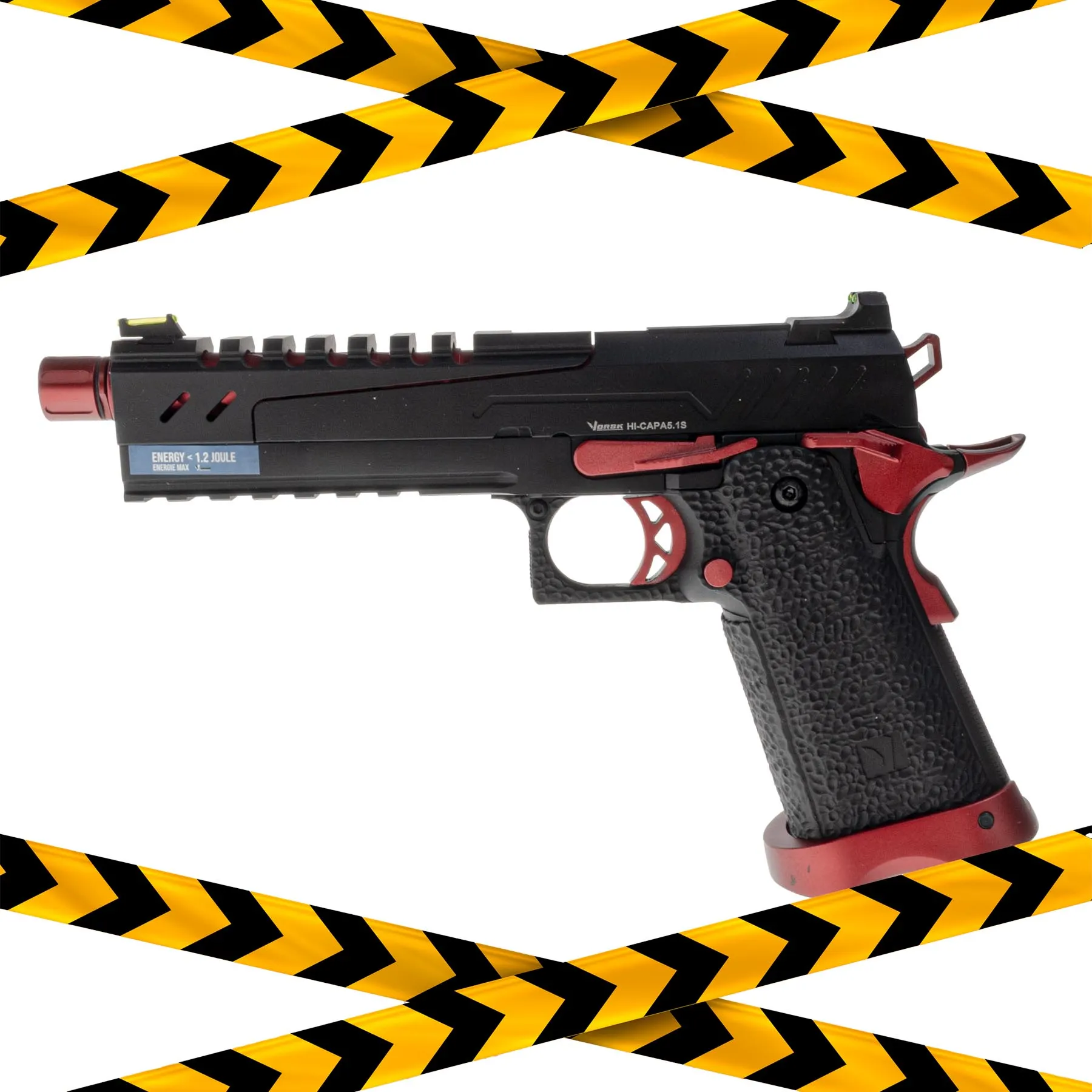 B-Ware Vorsk Hi-Capa 5.1 Split Slide, Red/Black, GBB