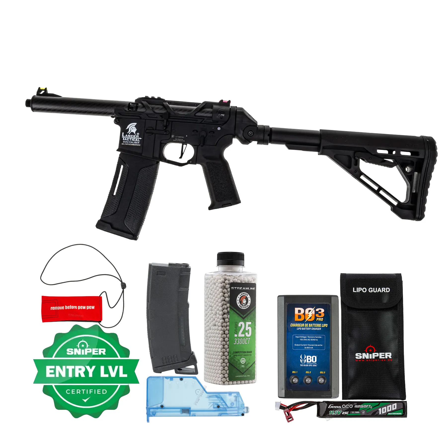 Einsteiger Set #1 - Lancer Tactical x AIRTAC M4 Speedsoft Gen3, Matt Black