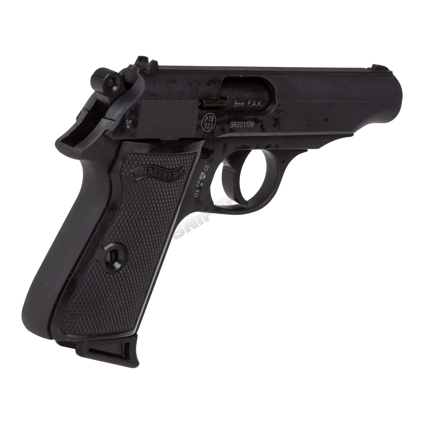 Walther PP 9mm P.A.K. Schreckschusspistole, Black Walther PP 9mm P.A.K. Schreckschusspistole, Black