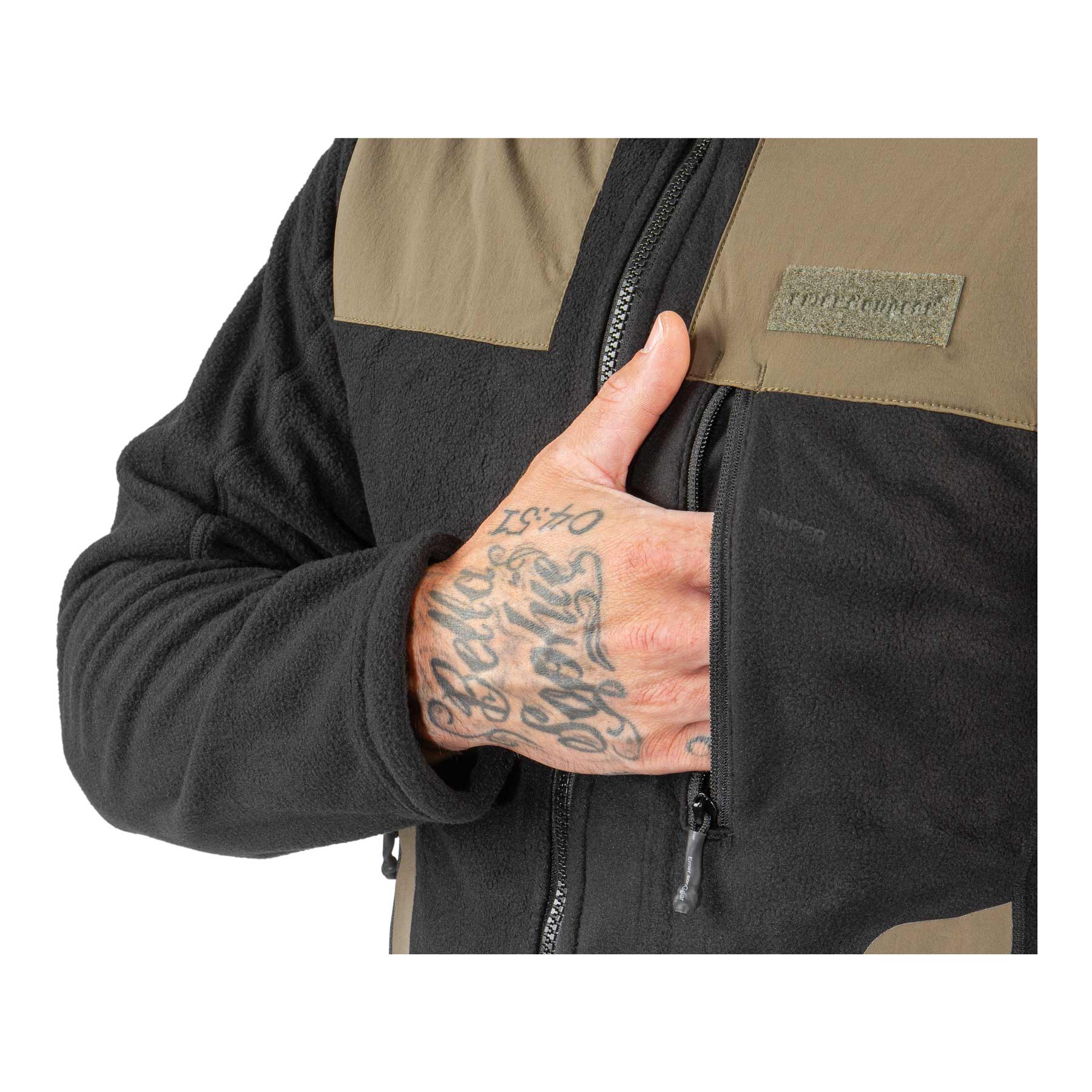 Emerson Gear Fleece Jacke, Tan / Black