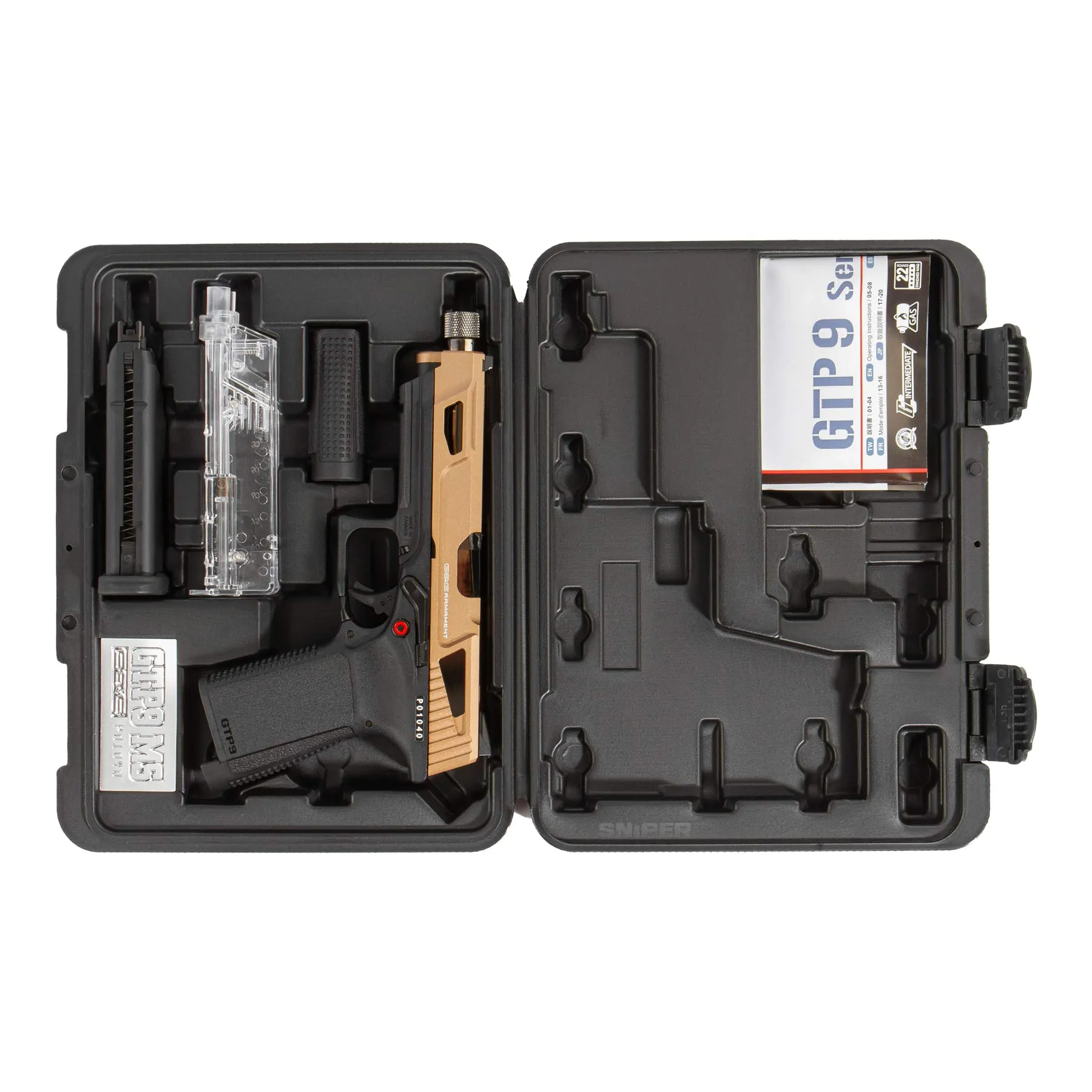 GTP 9 MS GBB, Softair Pistole, Black/Desert