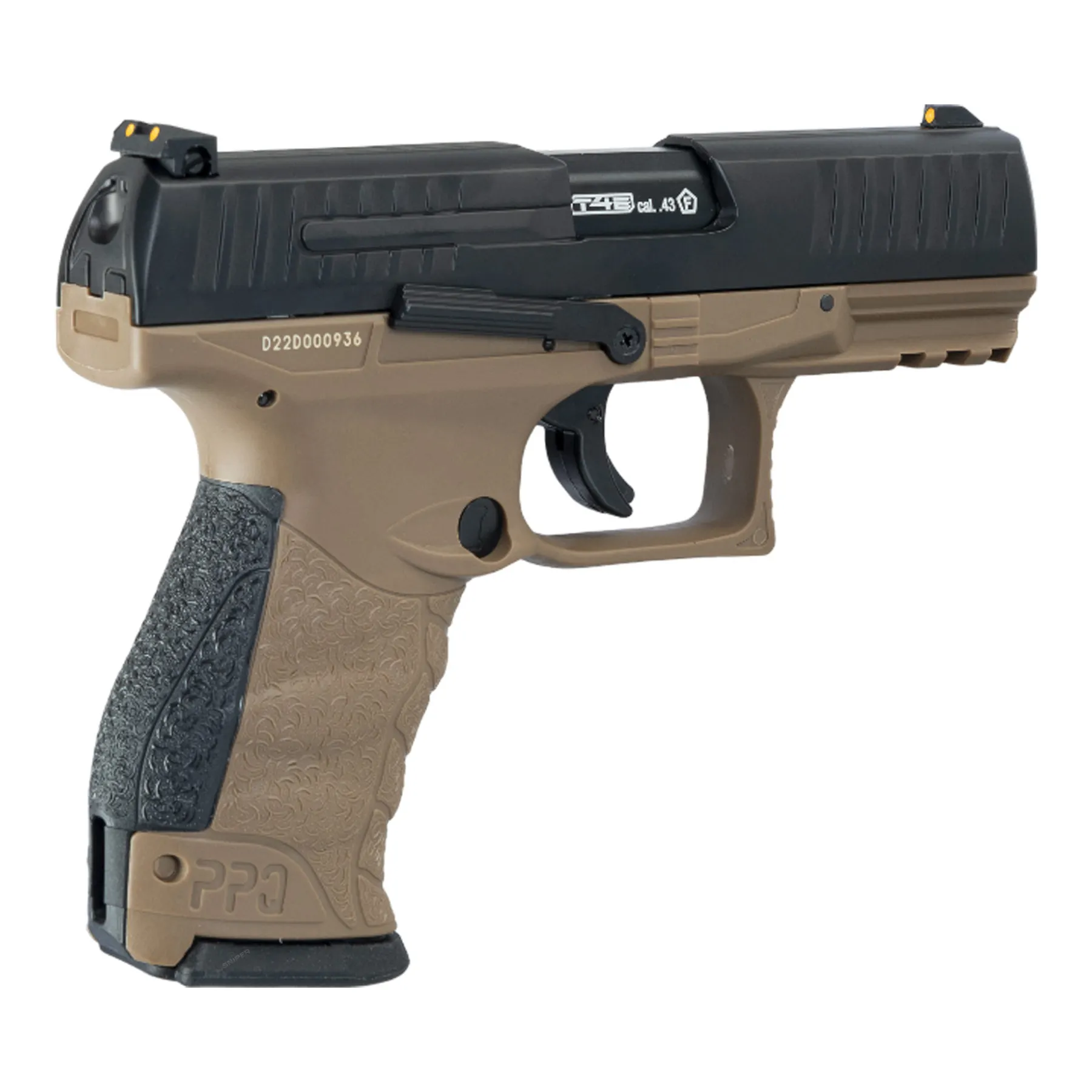 RAM Pistole T4E Walther PPQ M2 43 Cal, Black & RAL8000 RAM Pistole T4E Walther PPQ M2 43 Cal, Black & RAL8000