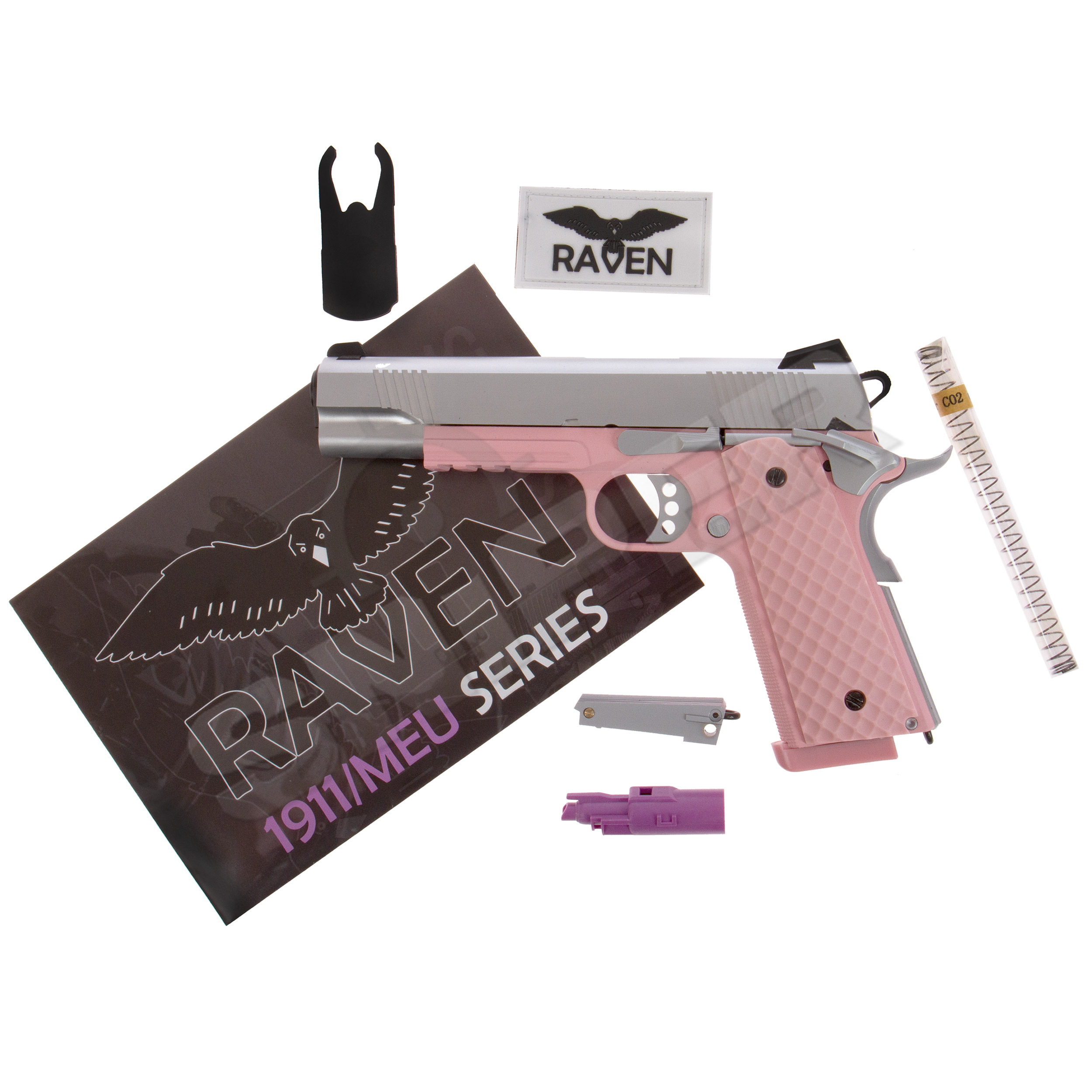 Raven 1911 MEU Railed GBB, Pink/Silver