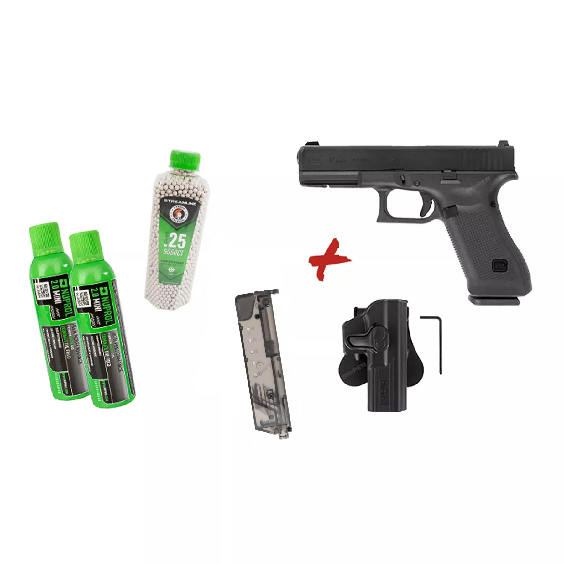 Bundle Deal #3 - Glock 17 Gen 5 GBB Softair Pistole Bundle Deal #3 - Glock 17 Gen 5 GBB Softair Pistole