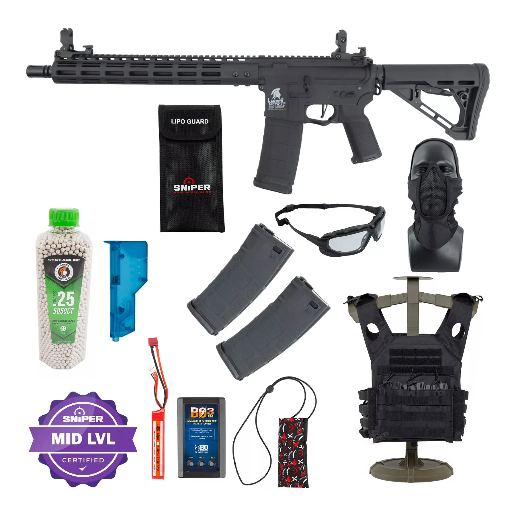 Einsteiger Set #2 - Lancer Archon Gen3 ETU M-Lok 14" M4 (S)AEG , Black Einsteiger Set #2 - Lancer Archon Gen3 ETU M-Lok 14" M4 (S)AEG , Black