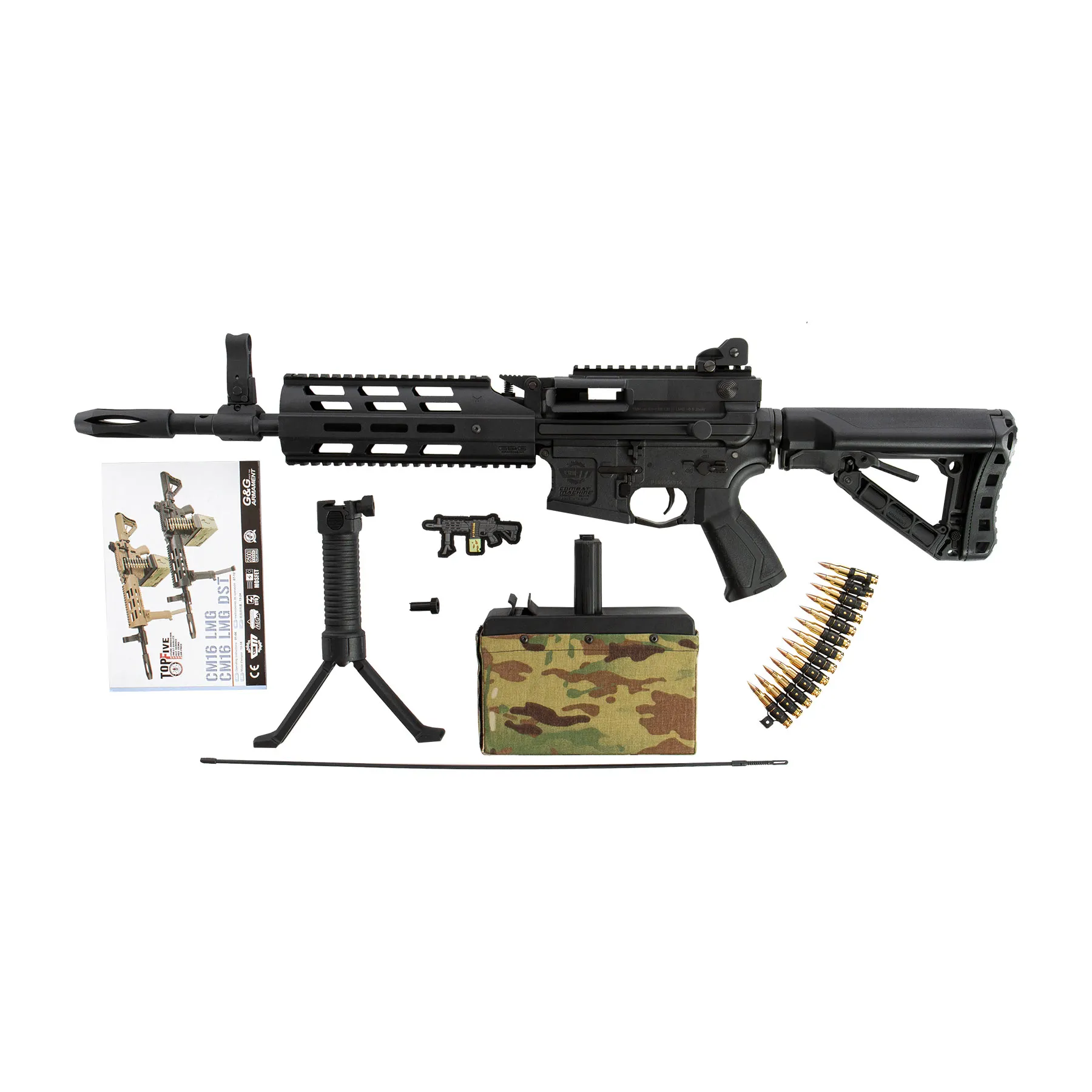 CM16 LMG Black < 0,5 Joule, AEG Softair Gewehr