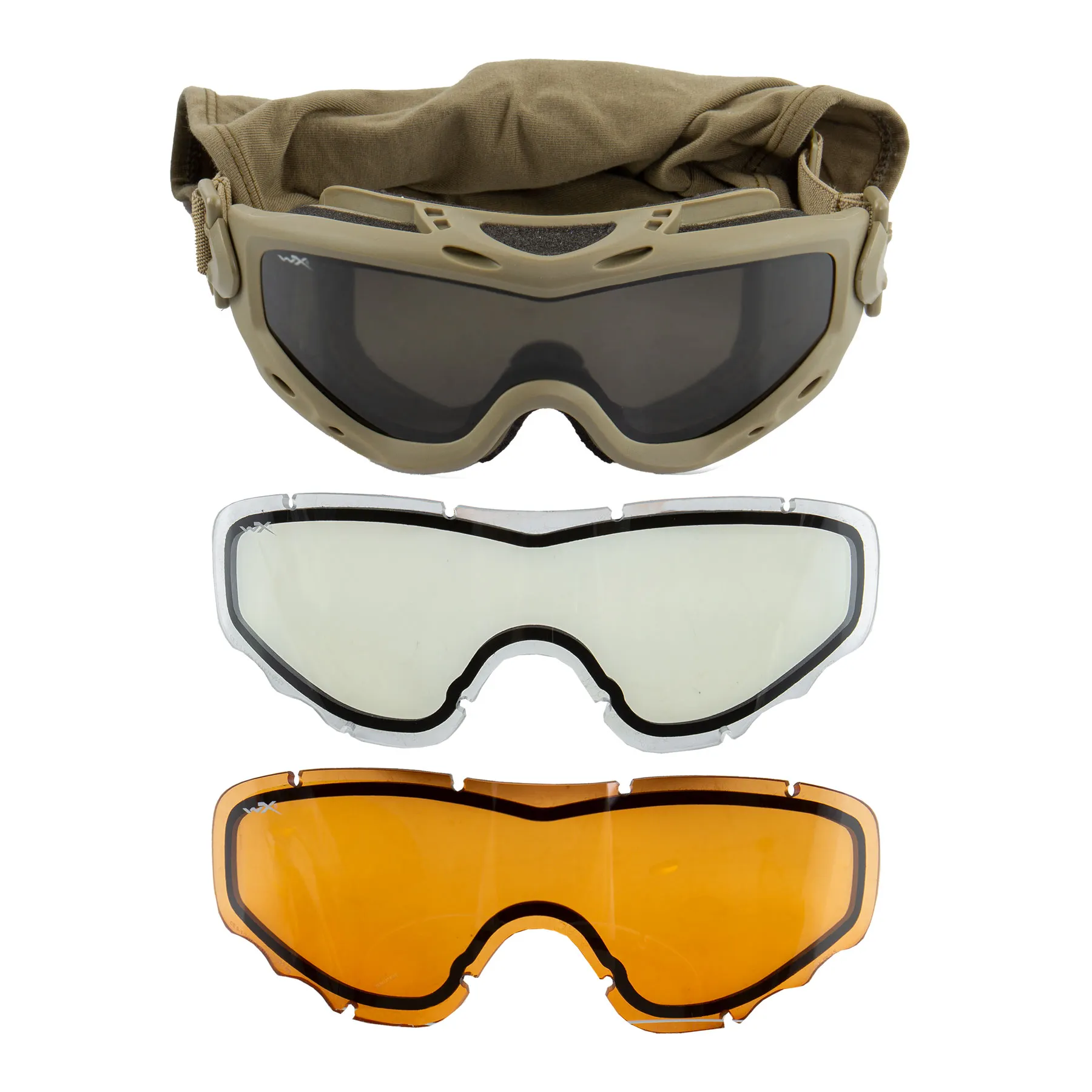 WileyX Tan Frame Spear Dual Lens, Grey/Clear/Light Rust Lens WileyX Tan Frame Spear Dual Lens, Grey/Clear/Light Rust Lens