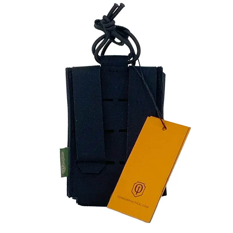 Conquer Laser-Cut Rifle Mag Pouch, Black