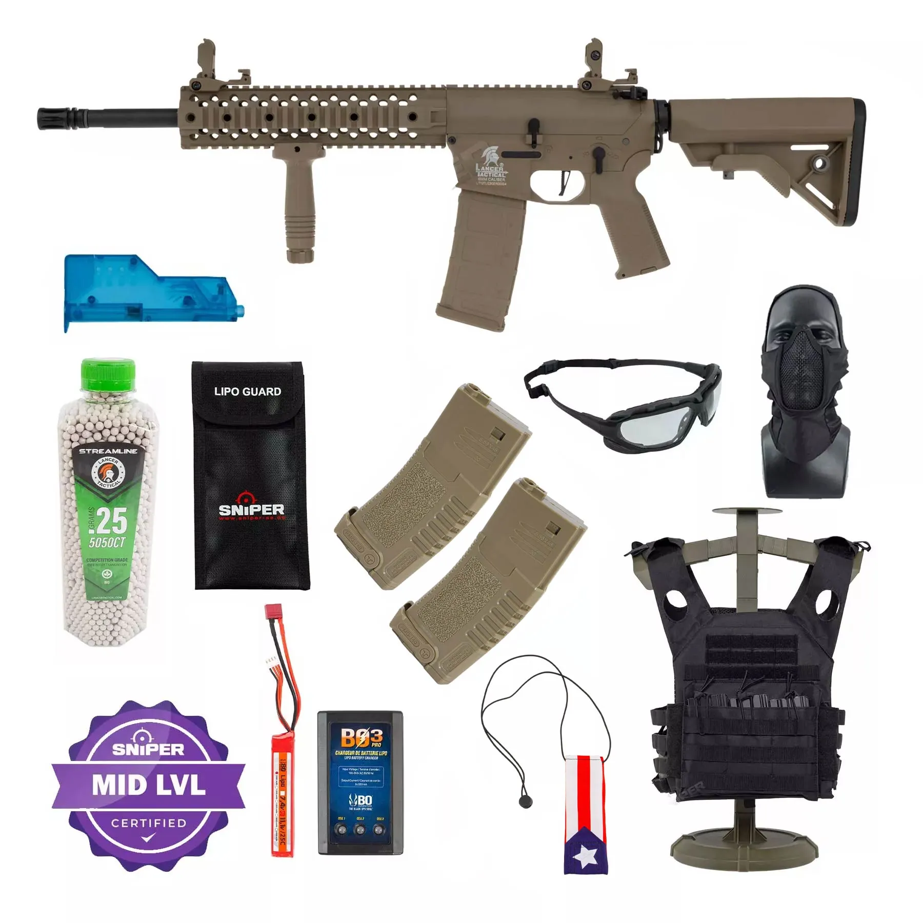 Einsteiger Set #2 - Lancer M4 EVO w/ Nebula ETU (S)AEG, Tan