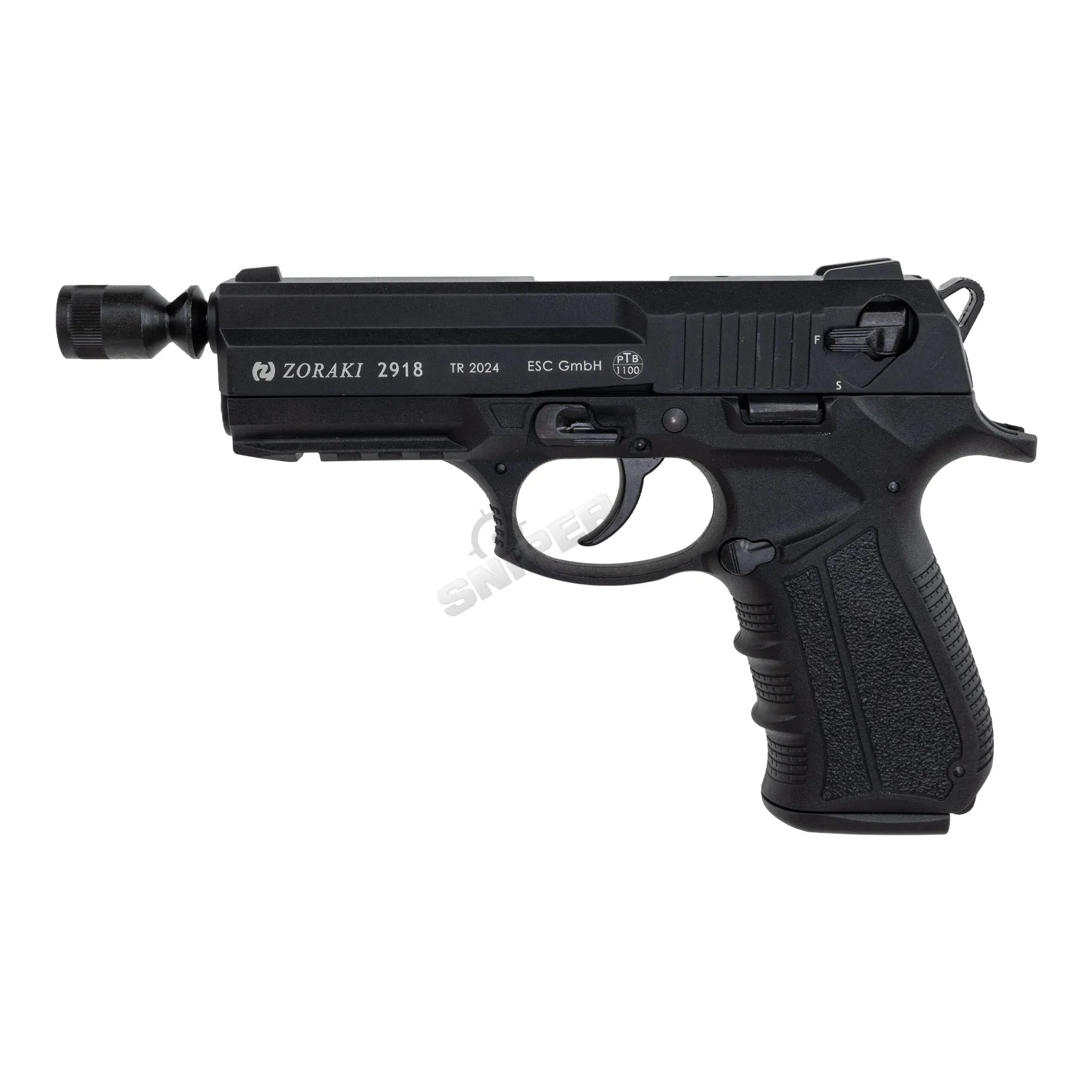 Zoraki 2-918 9mm P.A.K. Schreckschusspistole, Black Silvester Bundle #1 Zoraki 2-918 9mm P.A.K. Schreckschusspistole, Black