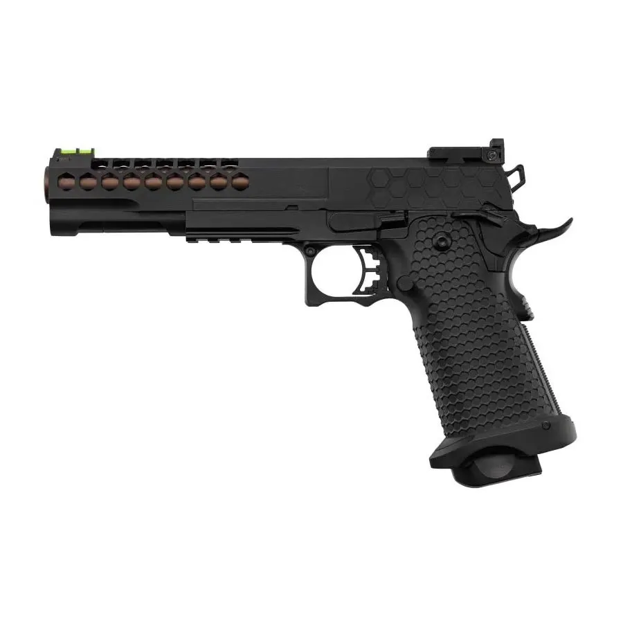 Golden Eagle 6" Hi-Capa Hexcut GBB Airsoft Pistole, Black Golden Eagle 6" Hi-Capa Hexcut GBB Airsoft Pistole, Black