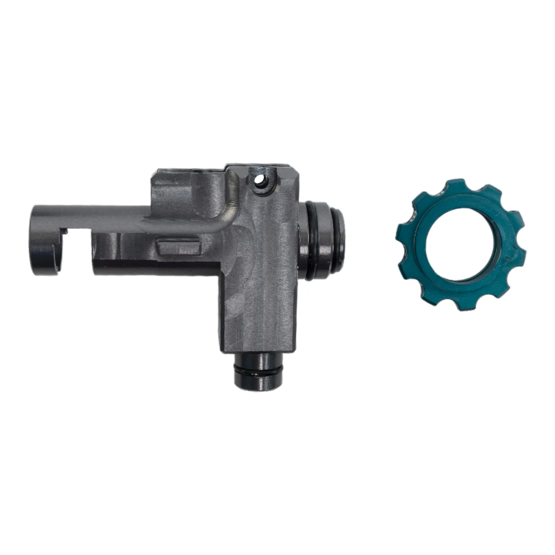EON Hop-Up Chamber - Titanium housing & Cyan rotary dial