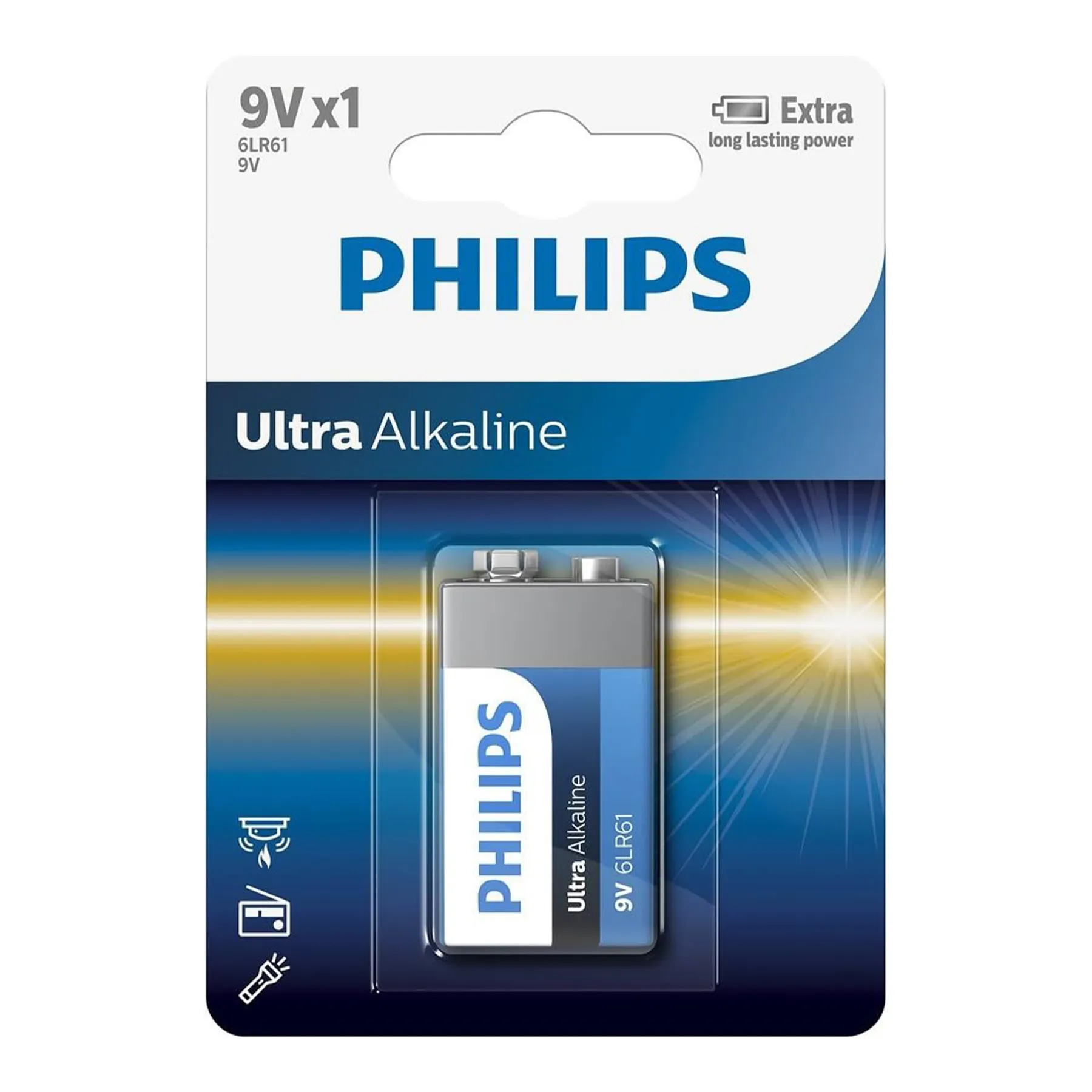 PHILIPS 6LR61 9V Block Batterie