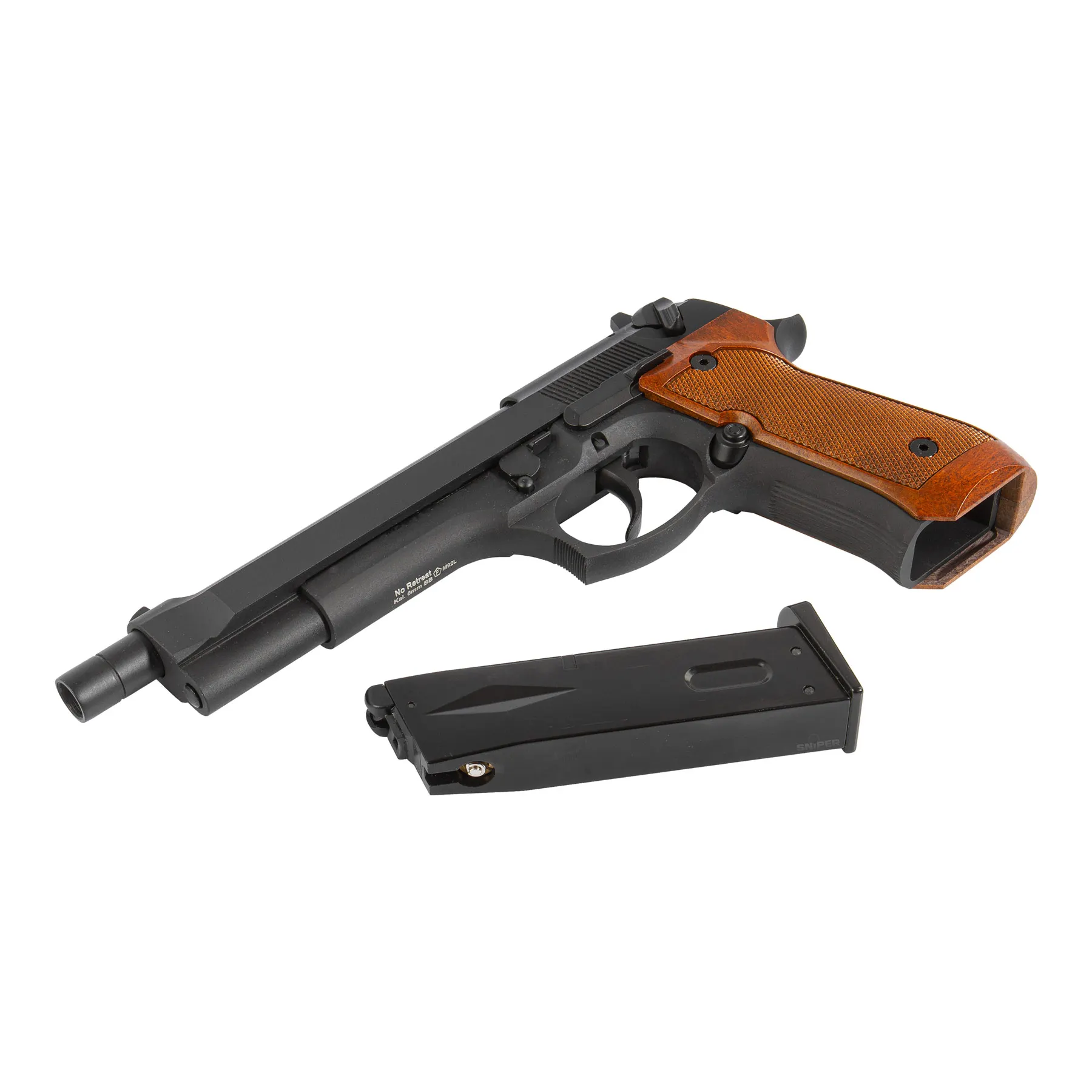 WE M92L Full Metal GBB Softair Pistole, Black