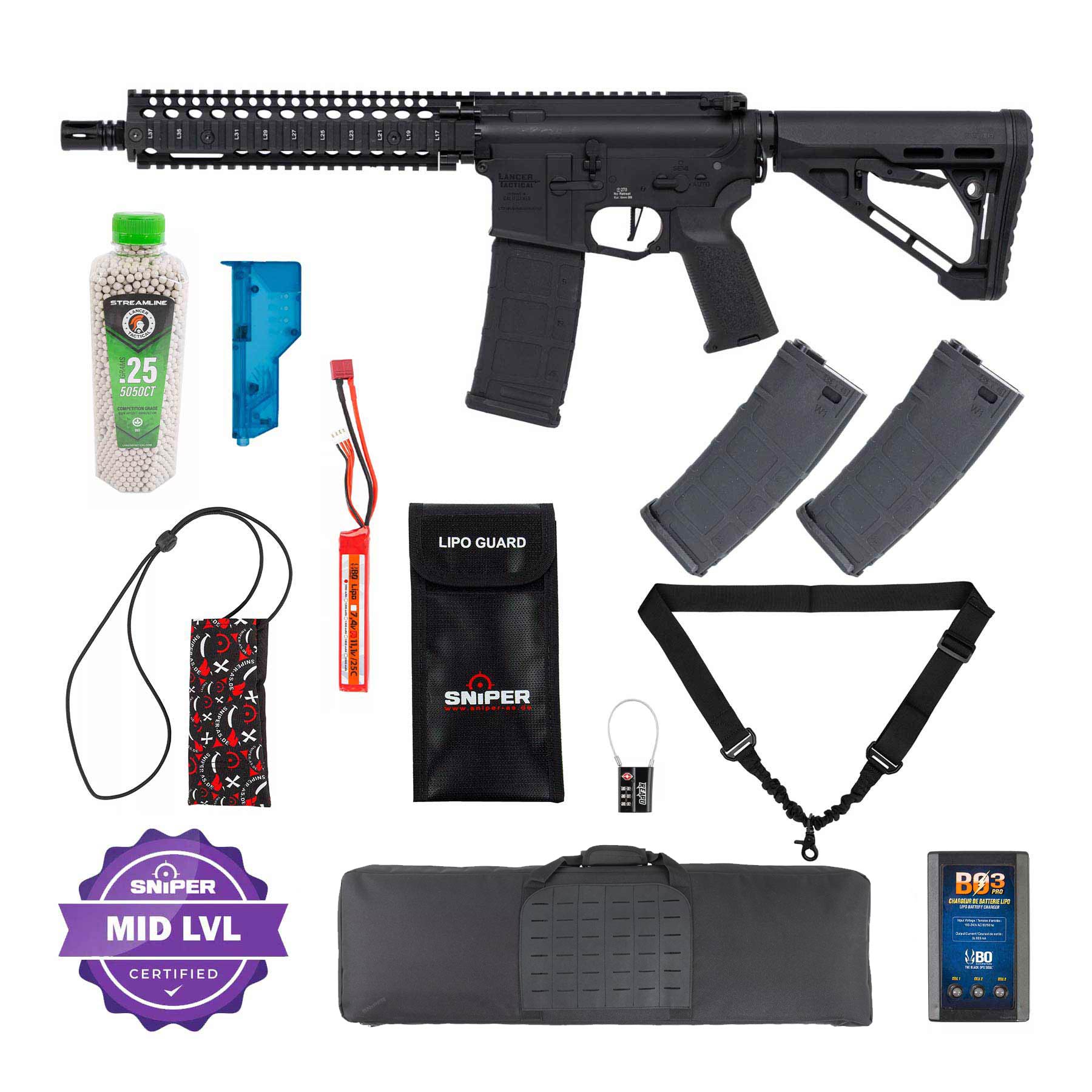 Einsteiger Set #3 - Lancer MK18 Gen3 ETU Full Metal (S)AEG, Black