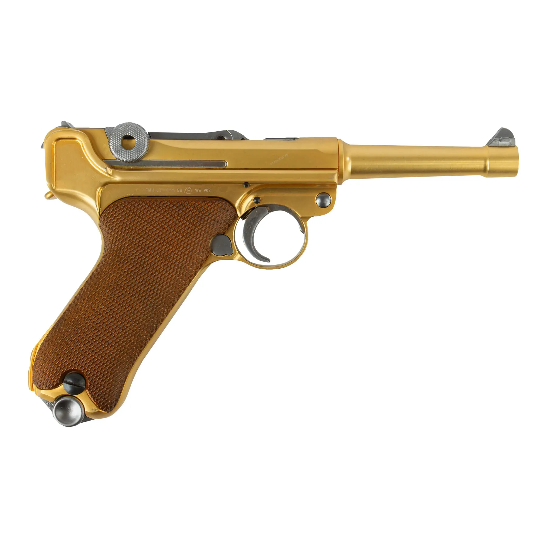 WE P08 Full Metal Gold GBB Softair Pistole