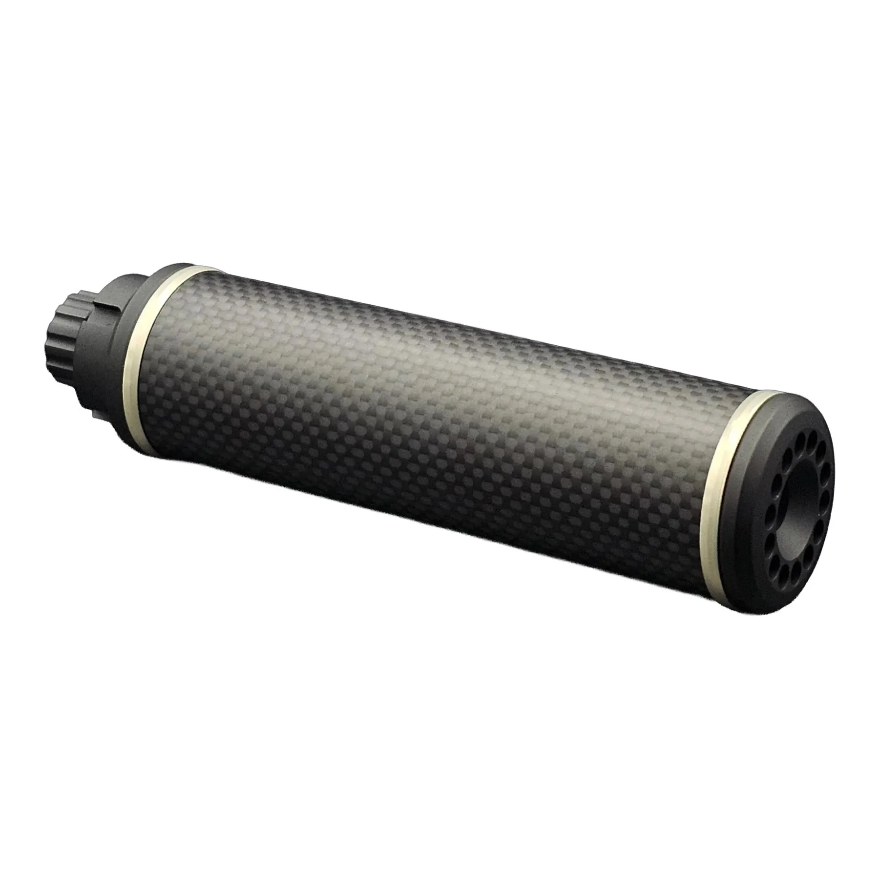 SAC Carbon-CNC Airsoft supressor 12cm 35mm , Silver