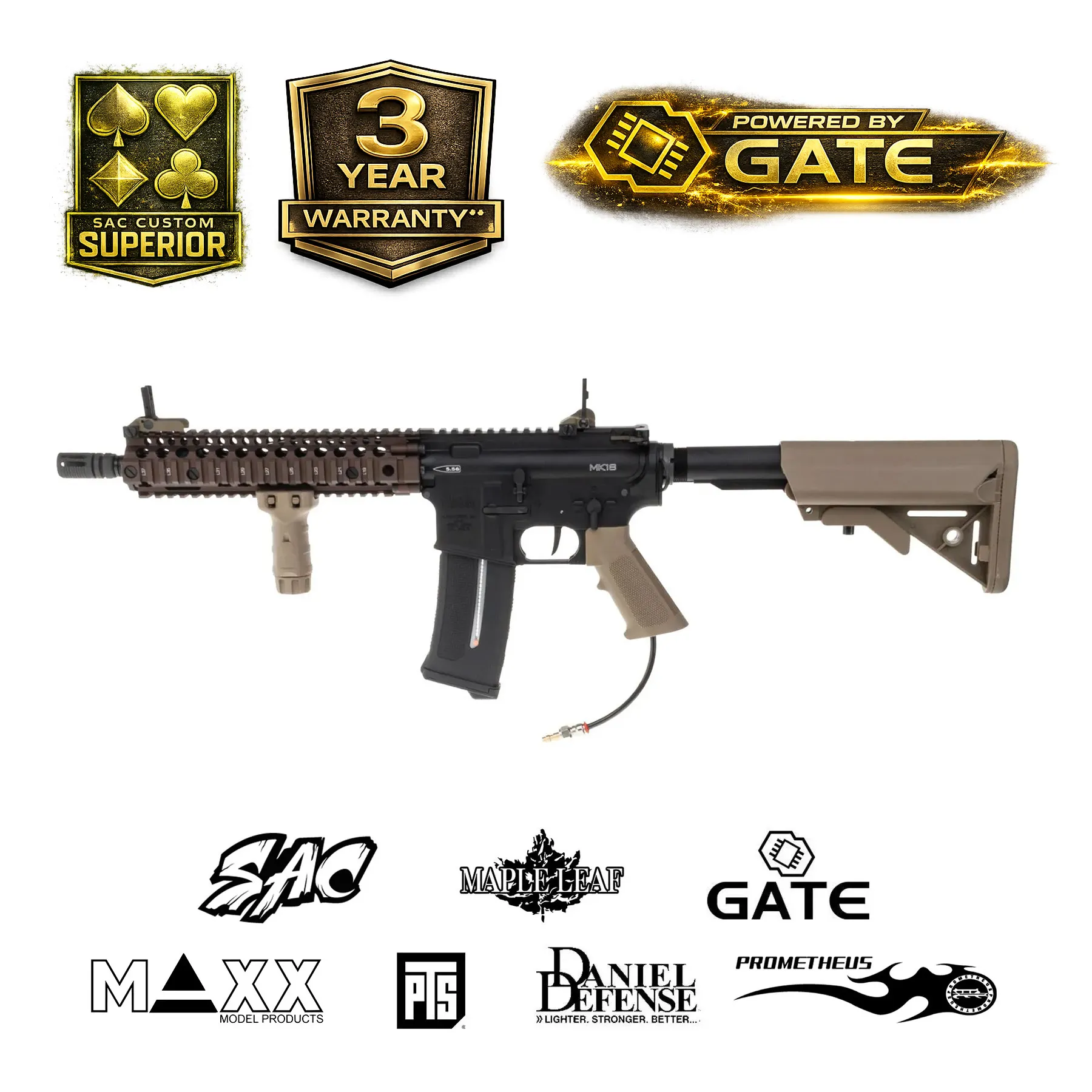 SAC x Pulsar D2 Daniel Defense MK18, Dualtone