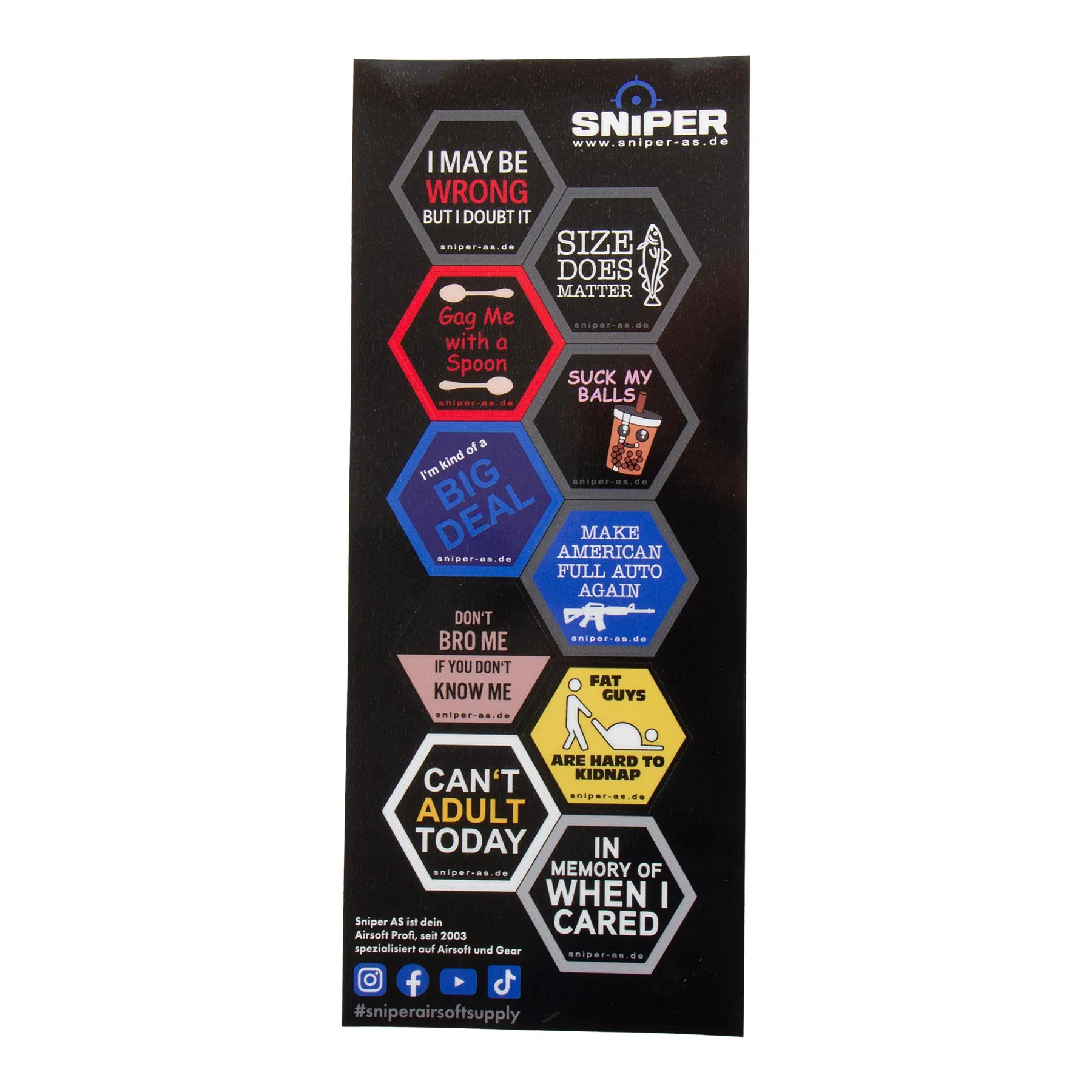 Aufkleber Set, Vinyl Hex Decals, say something #2